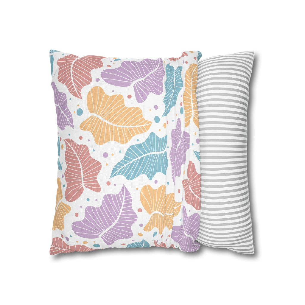 Pastel Leaf Pillow Cover