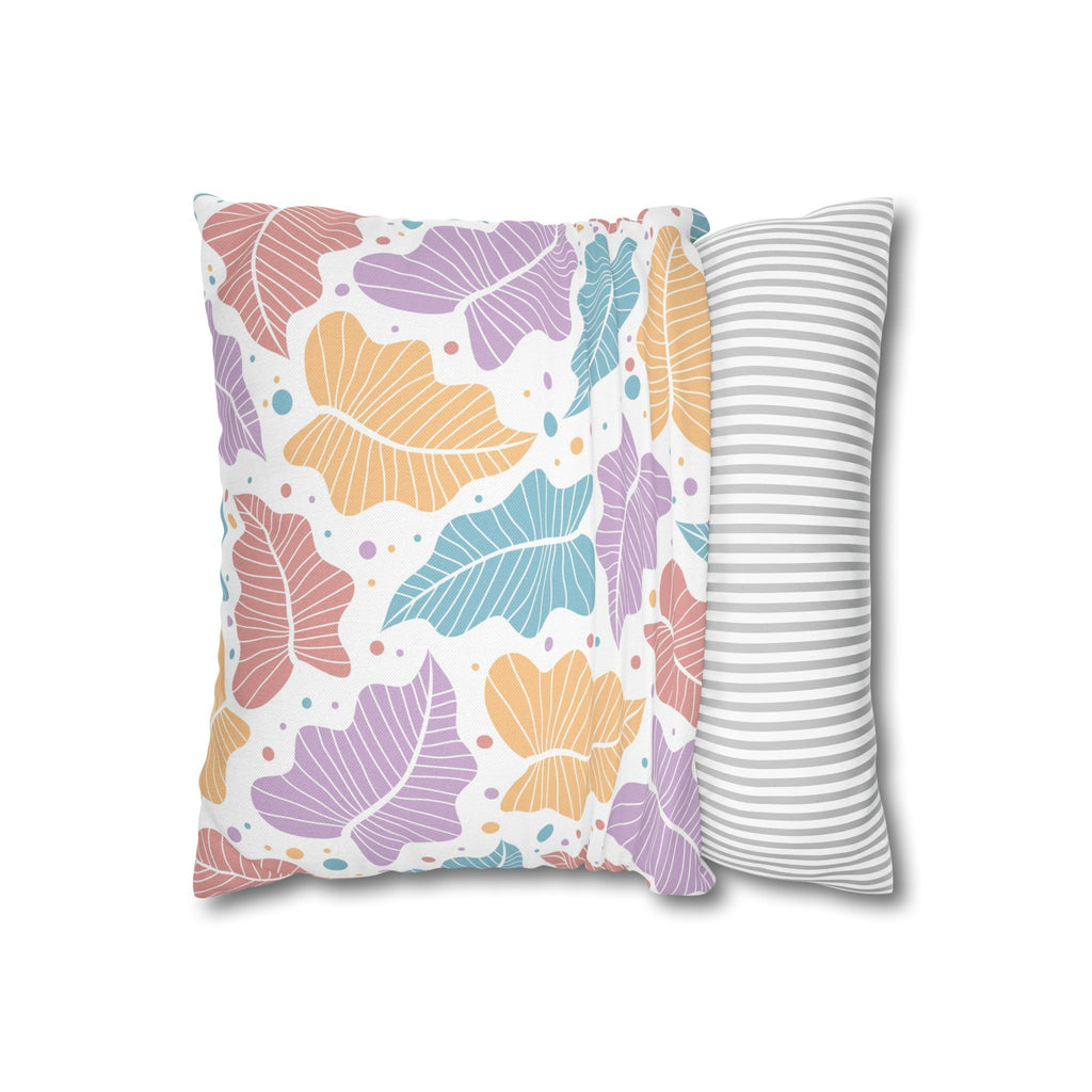 Pastel Leaf Pillow Cover
