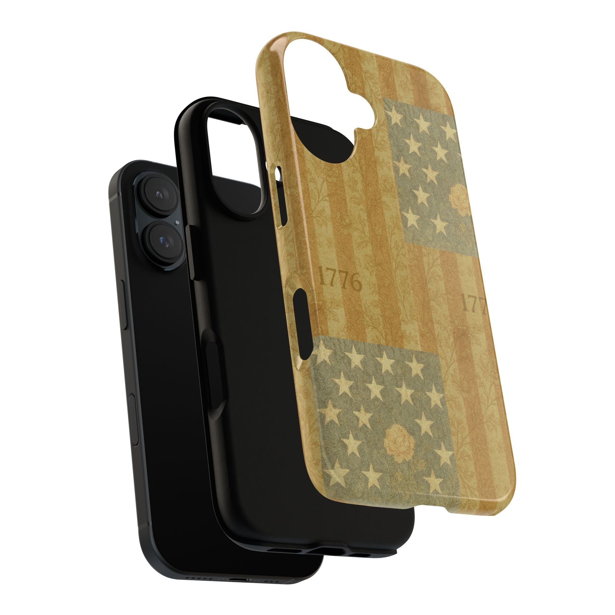 HERITAGE 1776 | 4th of July Vintage American Flag Phone Case, USA 250th Anniversary Tough Cover for iPhone 16 15 14, Samsung S26 S25 S24, BLUESKYDEZIGN
