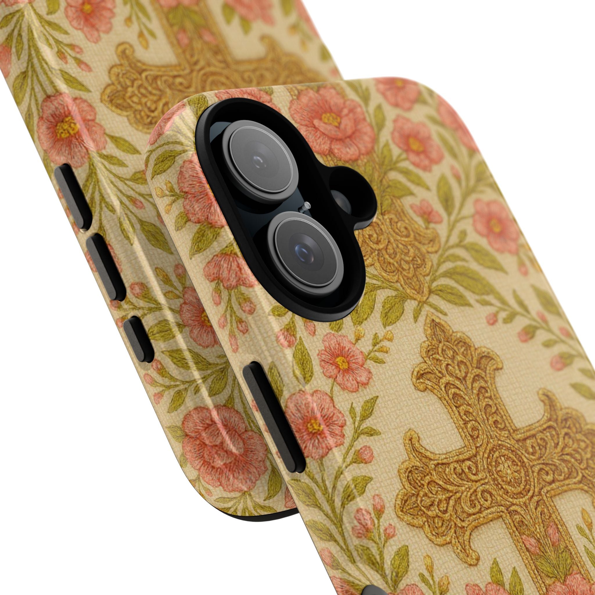 Blessed Home Floral Cross iPhone Case | Vintage Rose Christian Gift for Women | iPhone 15-17 Glossy & Matte