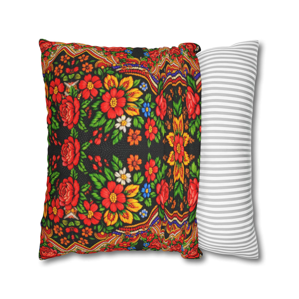 Mother's Bloom Pillowcase | Ukrainian Folk Art Floral Pillow Cover | Boho Slavic Decor