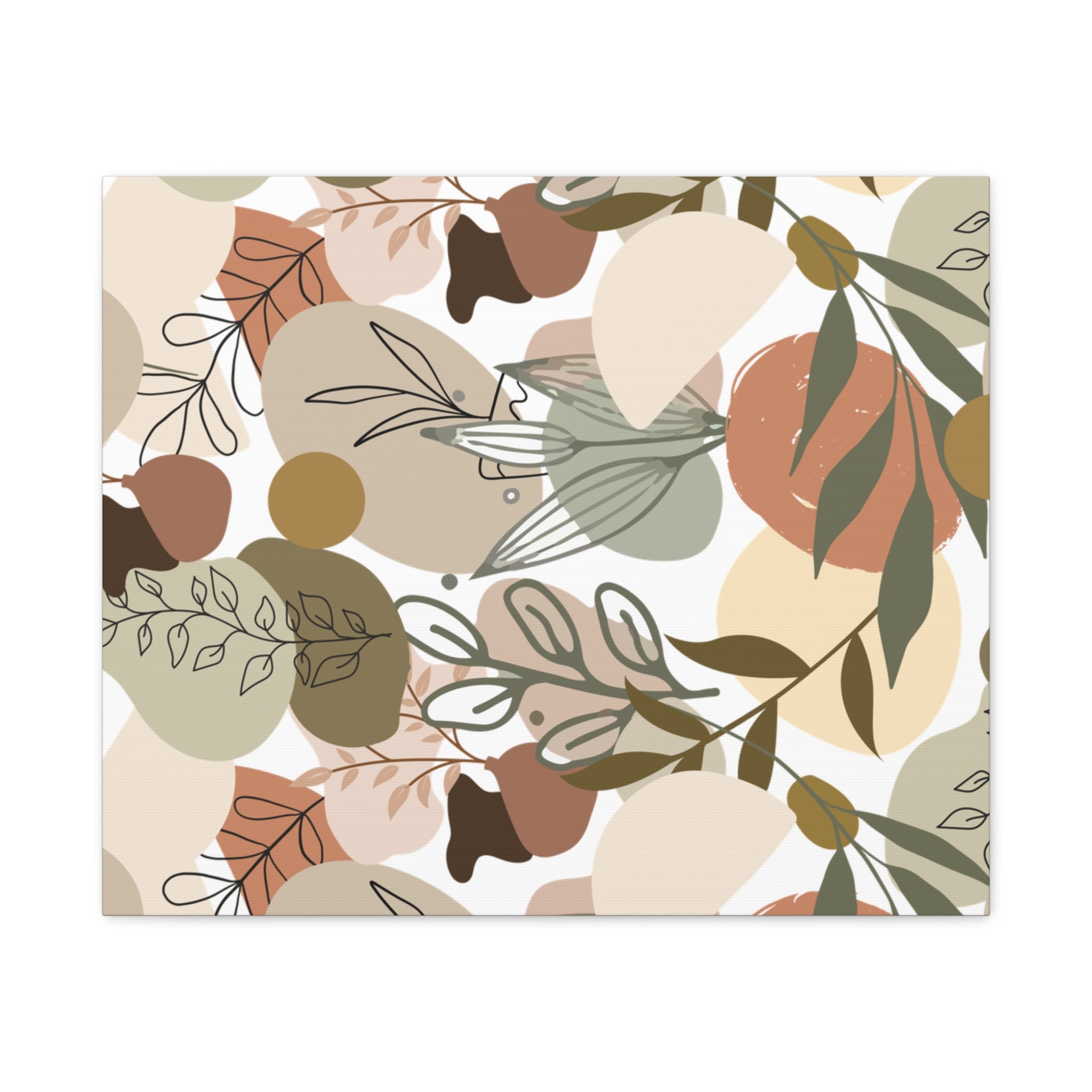 Abstract Modern Botanical Wall Art, Minimalist Line Art Canvas, Neutral Aesthetic Home Decor Print for Living Room or Bedroom, Matte Print, Stretched 1.25" Ready to Hang