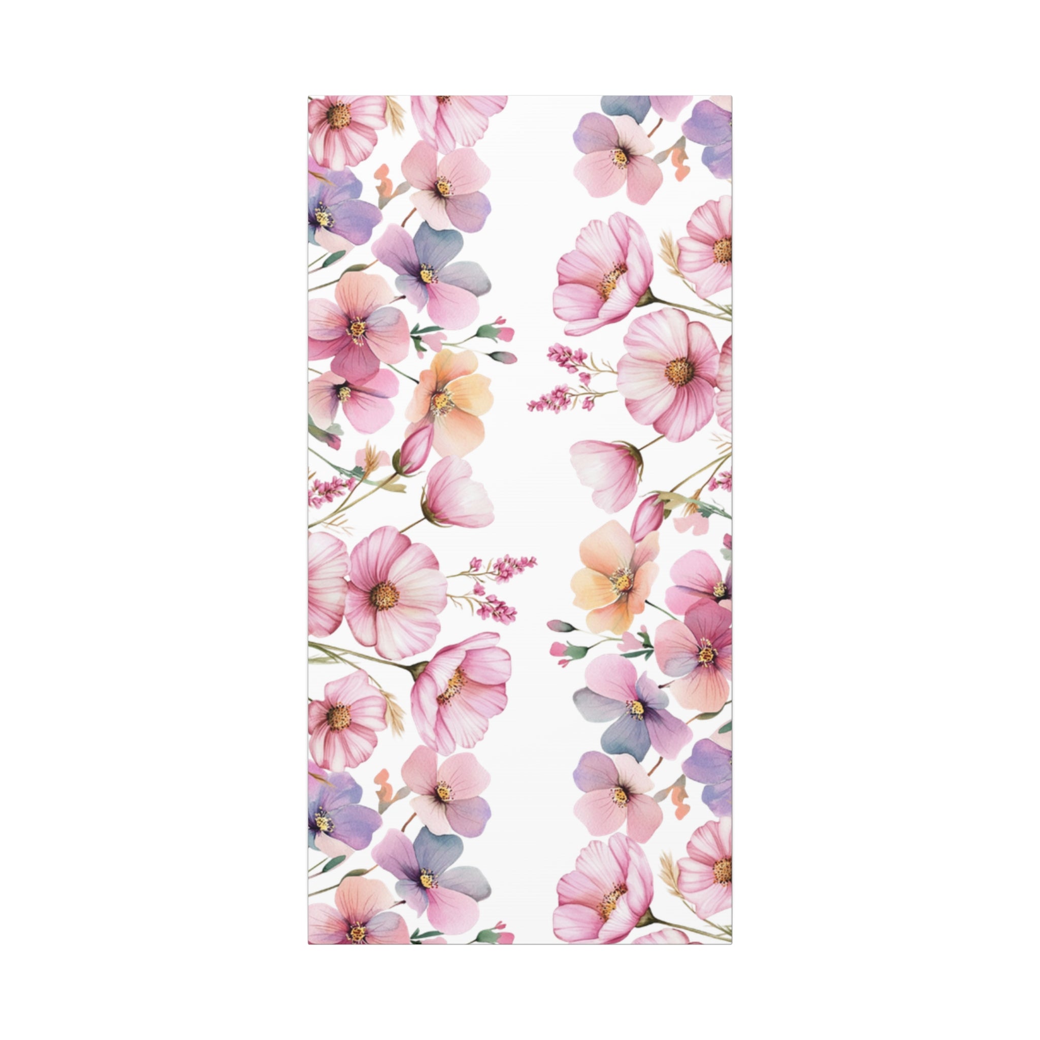 Pastel Floral Matte Canvas Wall Art, Soft Botanical Print, Modern Home Decor, Watercolor Flower Artwork, Stretched 1.25" Canvas