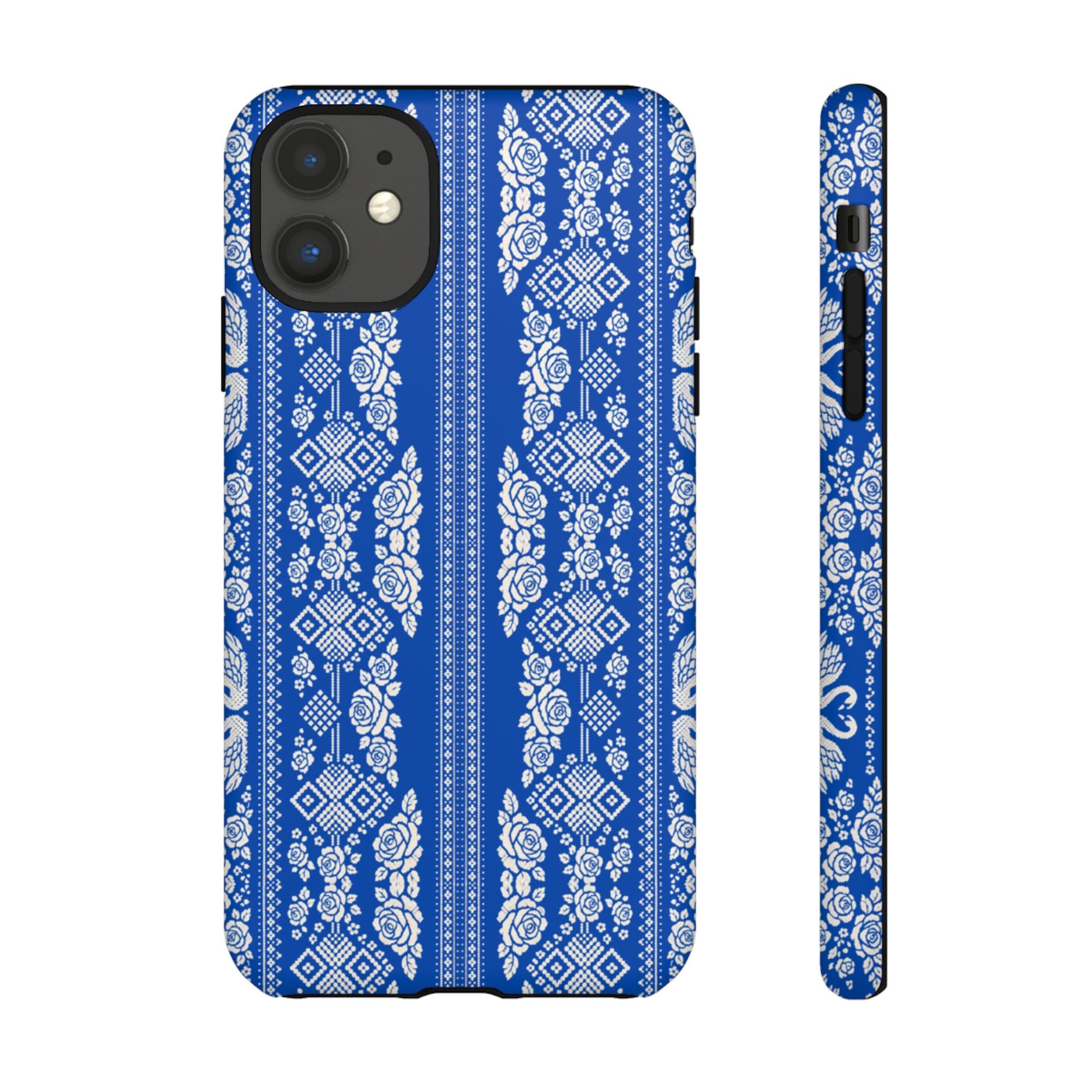 Wedding Swans Phone Case Blue  White Elegant Protective Cover, Tough Cases, Protective Folk Art Cover for iPhone  Samsung