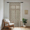 Sand & Stone Diamond Weave Sheer Curtain Panel | Farmhouse Heritage Light Filter