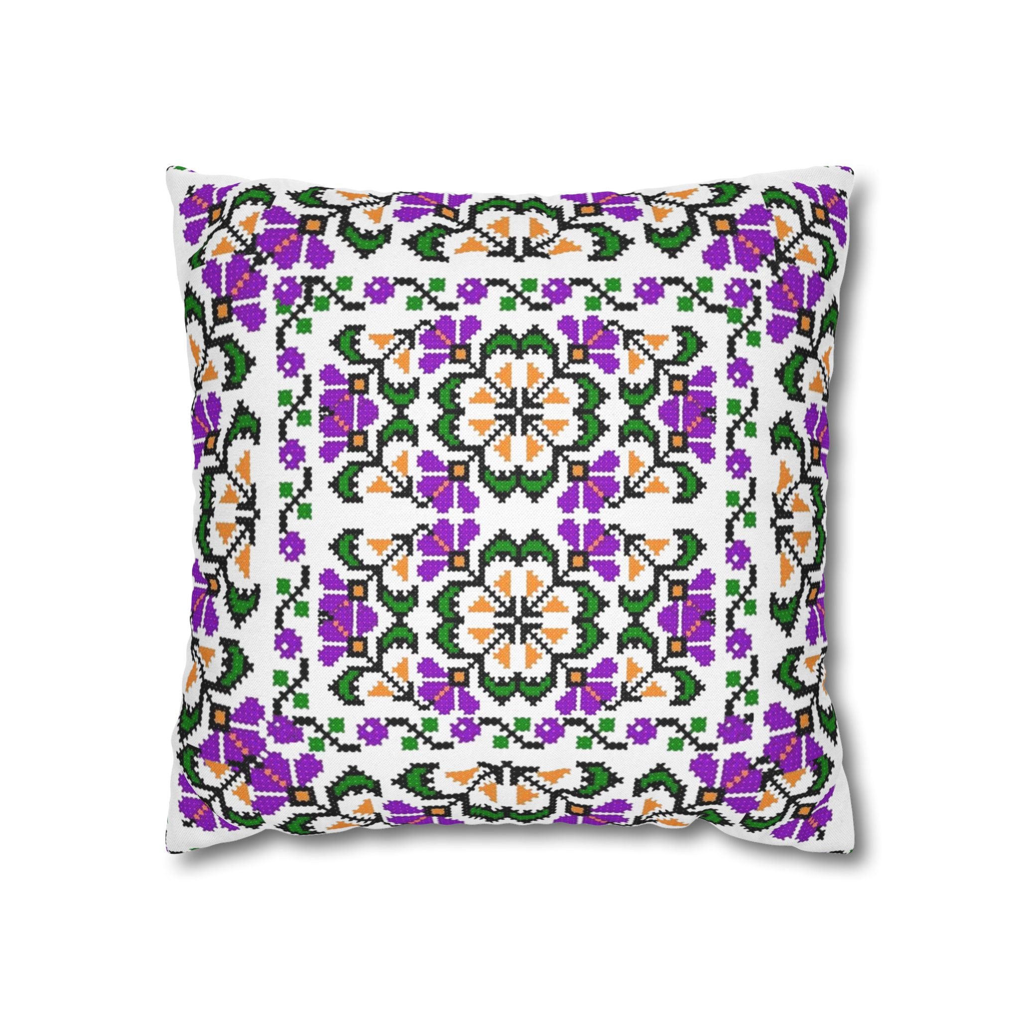 Ukrainian Traditional Floral Pattern Pillowcase, Square Pillow, housewarming, cottage core