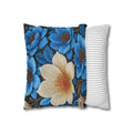 Midnight Symphony Floral Pillow Case | Navy Blue & Cream Botanical Cushion Cover