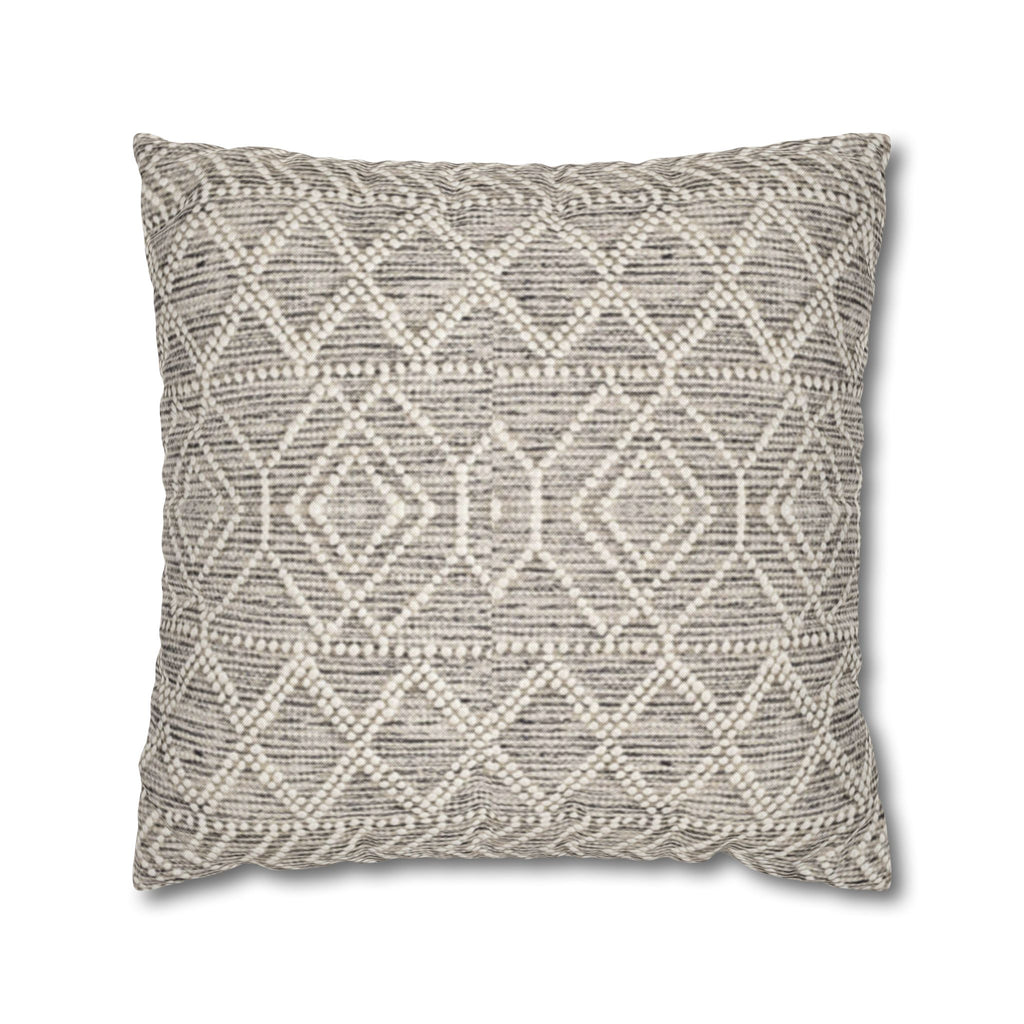 Sand & Stone Diamond Weave Pillow Cover | Farmhouse Heritage Ivory Cushion