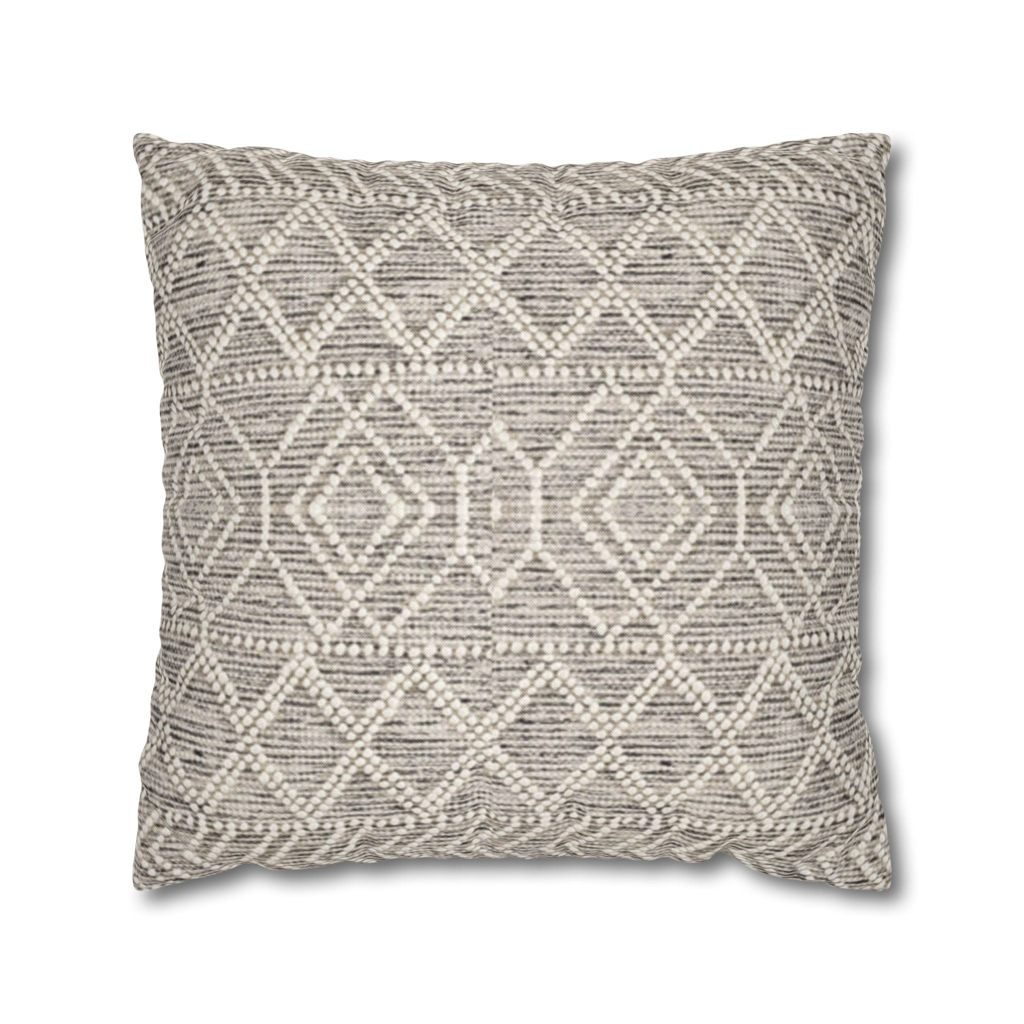 Sand & Stone Diamond Weave Pillow Cover | Farmhouse Heritage Ivory Cushion
