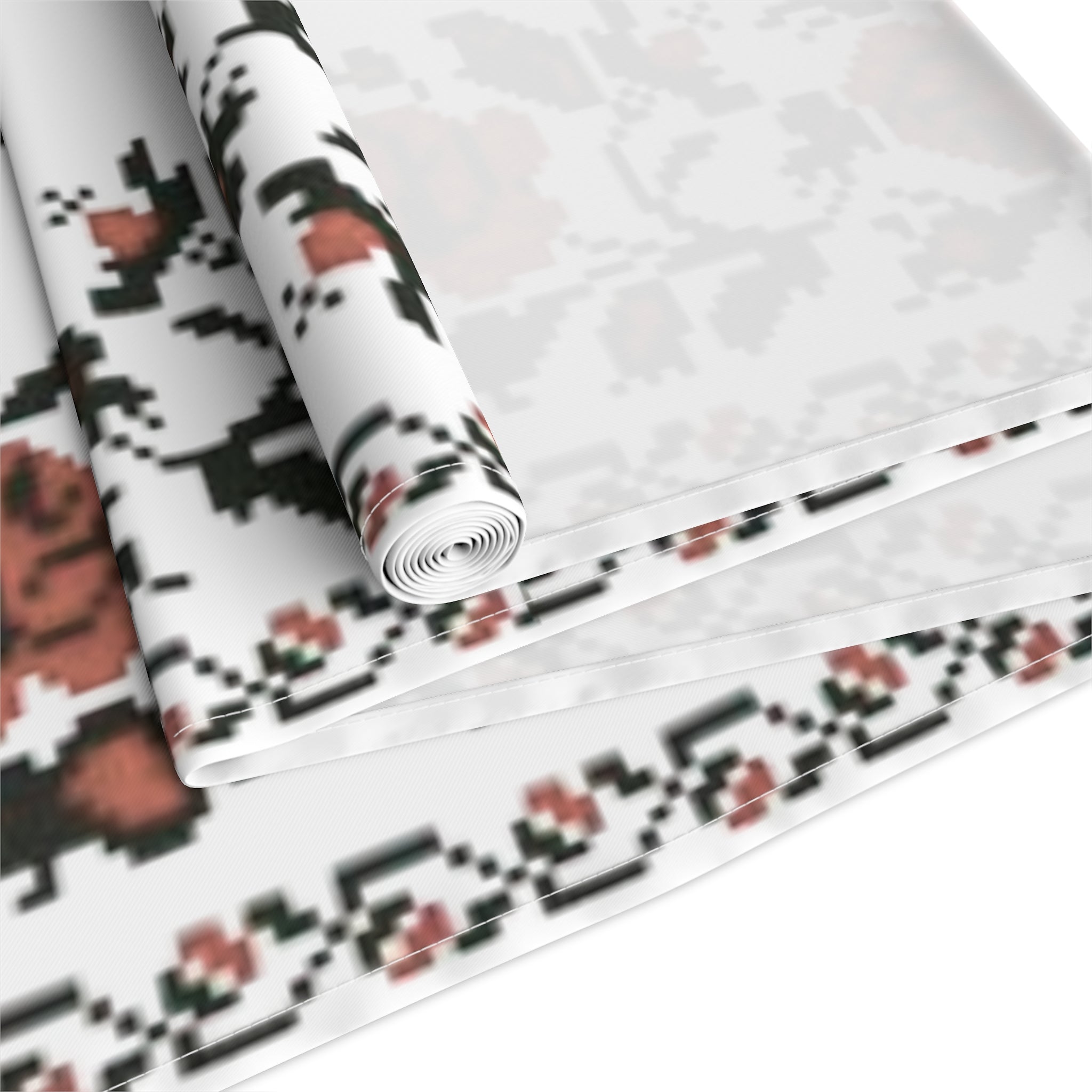 BLUESKYDEZIGN Ukrainian Traditional Table Runner - Red Black Heritage Decor