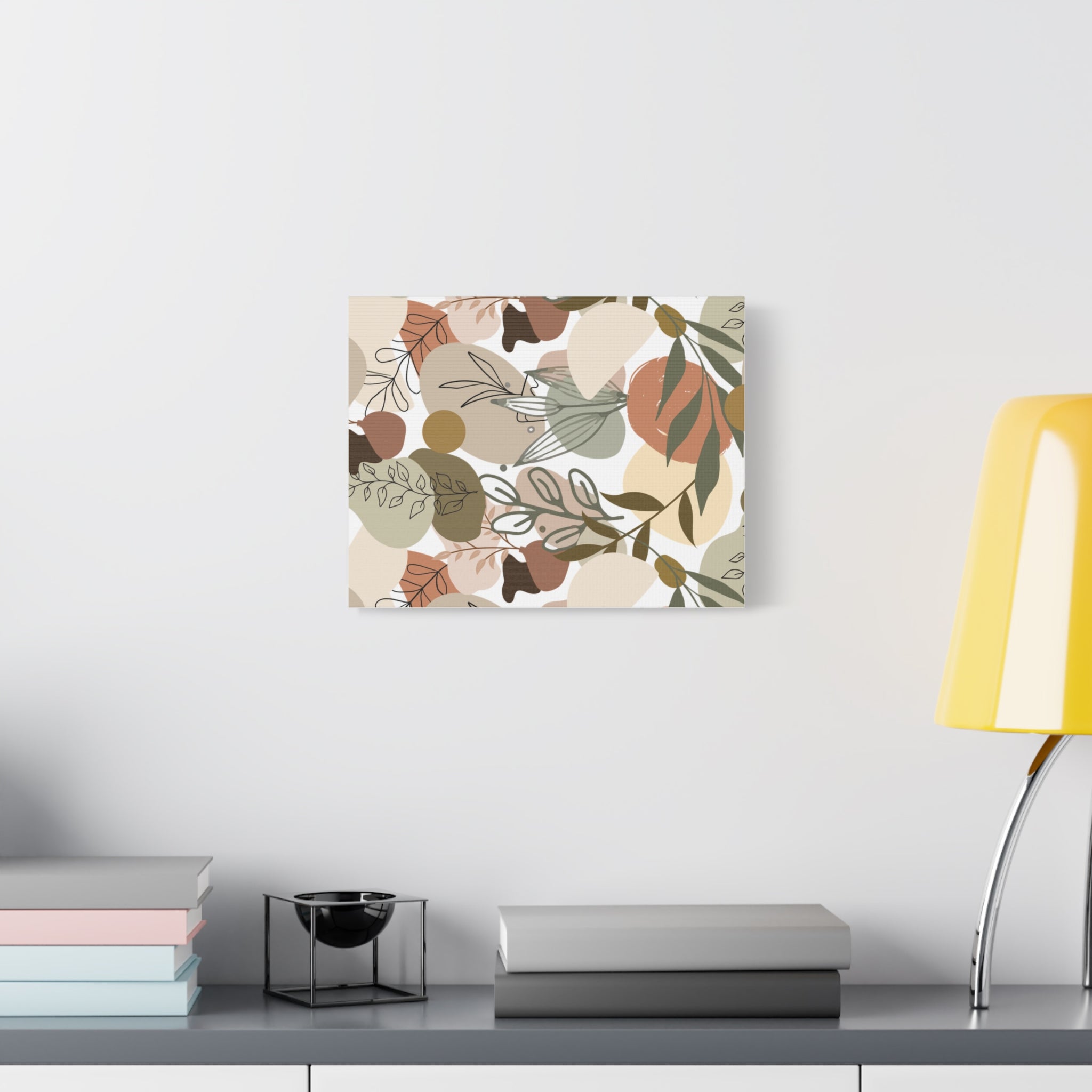 Abstract Modern Botanical Wall Art, Minimalist Line Art Canvas, Neutral Aesthetic Home Decor Print for Living Room or Bedroom, Matte Print, Stretched 1.25" Ready to Hang