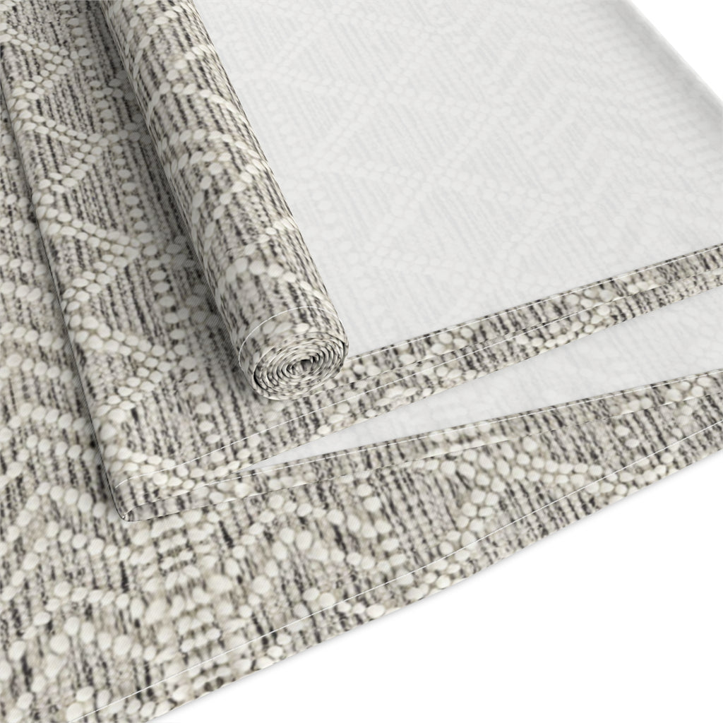 Sand & Stone Diamond Weave Table Runner | Farmhouse Heritage Ivory Linen