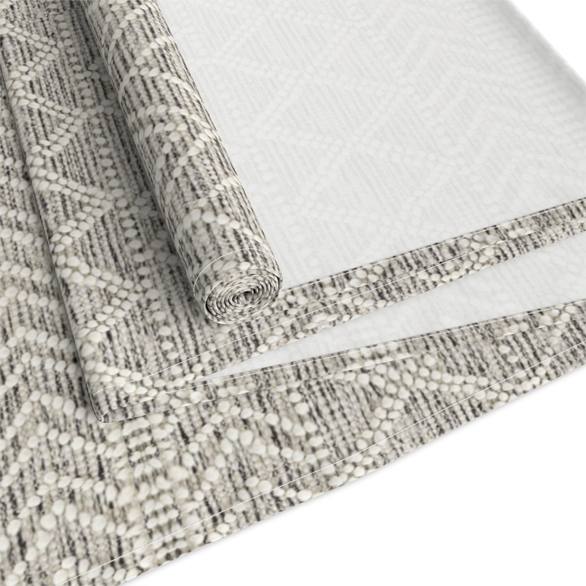 Sand & Stone Diamond Weave Table Runner | Farmhouse Heritage Ivory Linen