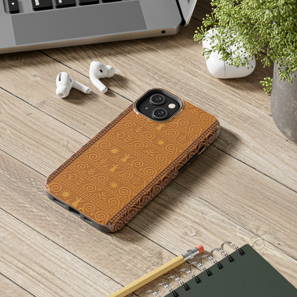 BLUESKYDEZIGN | Trypillian Code Phone Case | Ancient Terracotta Symbolism iPhone Cover | Ukrainian Heritage Gift
