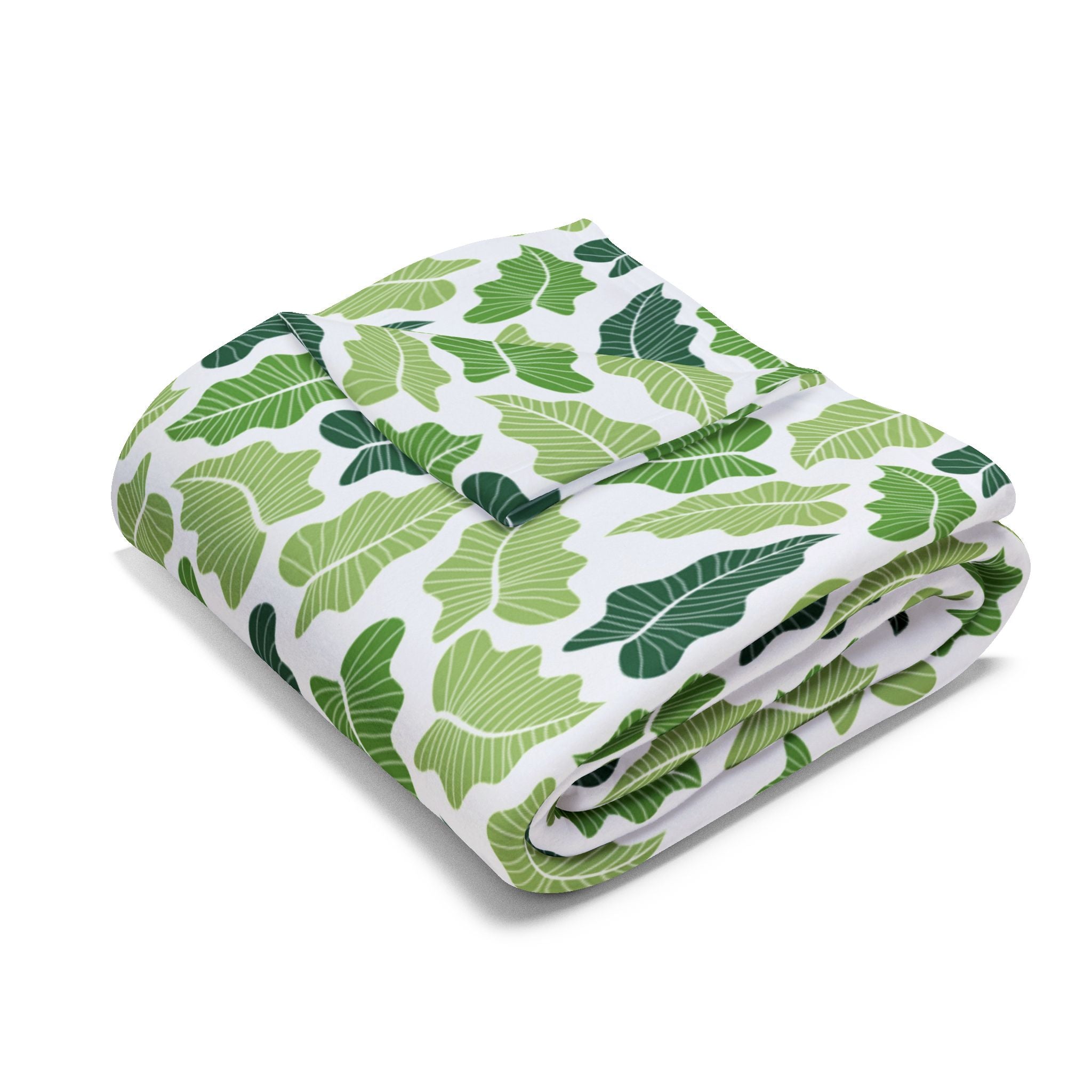 Green Leaves Fleece Blanket