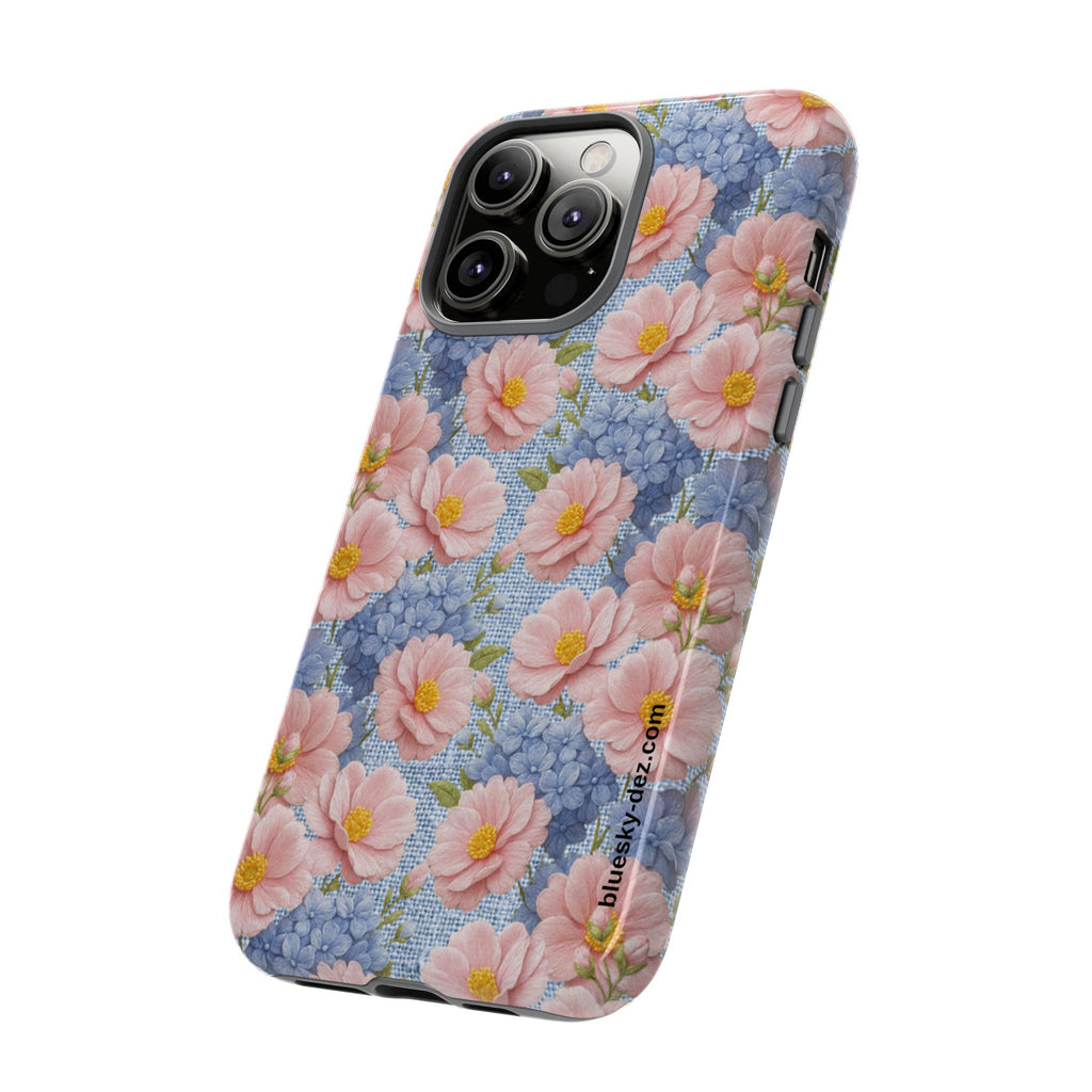 Blush Peony Tough Phone Case | Soft Provence Floral Protective Cover