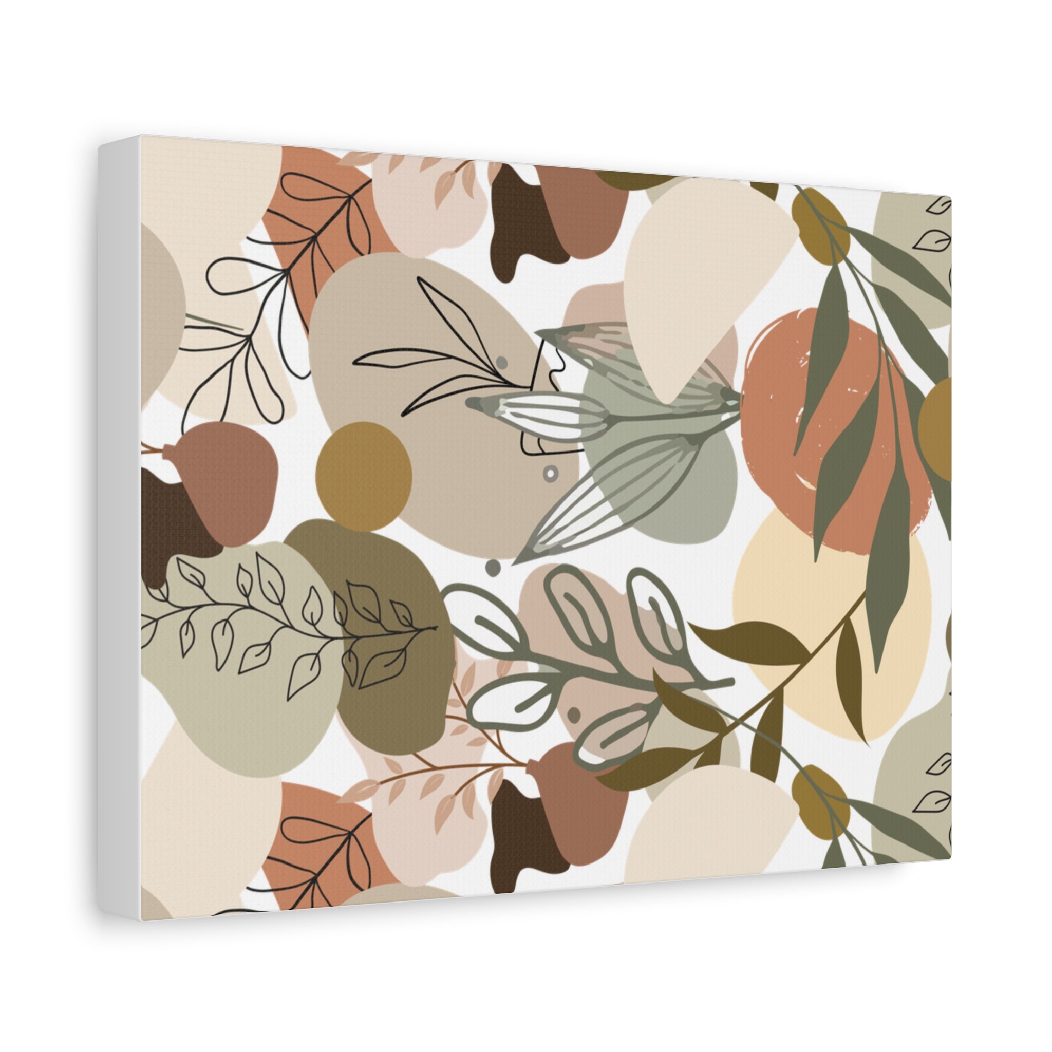 Abstract Modern Botanical Wall Art, Minimalist Line Art Canvas, Neutral Aesthetic Home Decor Print for Living Room or Bedroom, Matte Print, Stretched 1.25" Ready to Hang