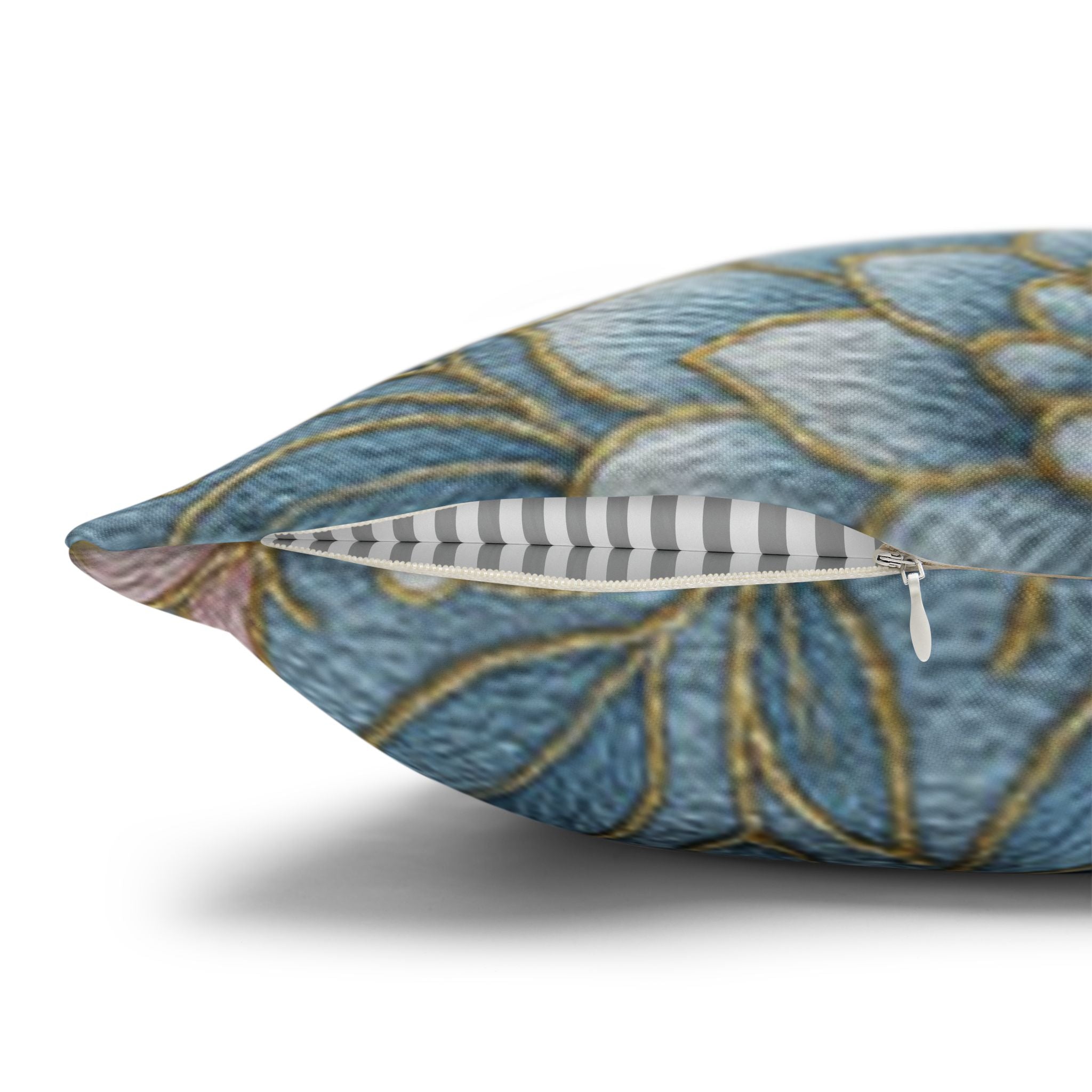 BLUESKYDEZIGN | Blue Floral Succulent Pillowcase | Cottagecore Decorative Cushion Cover