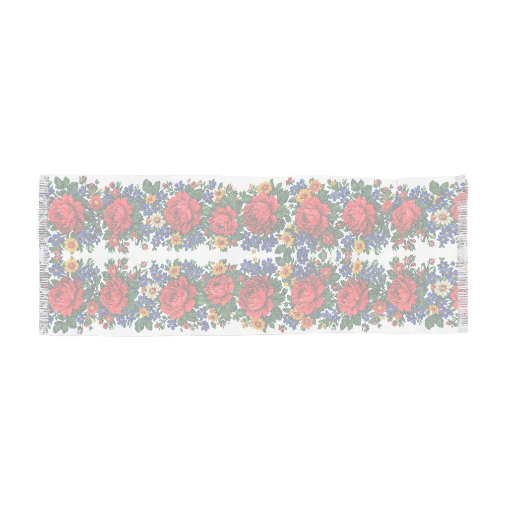 Floral Rose & Wildflower Scarf – Lightweight Boho Wrap for Women | BLUESKYDEZIGN