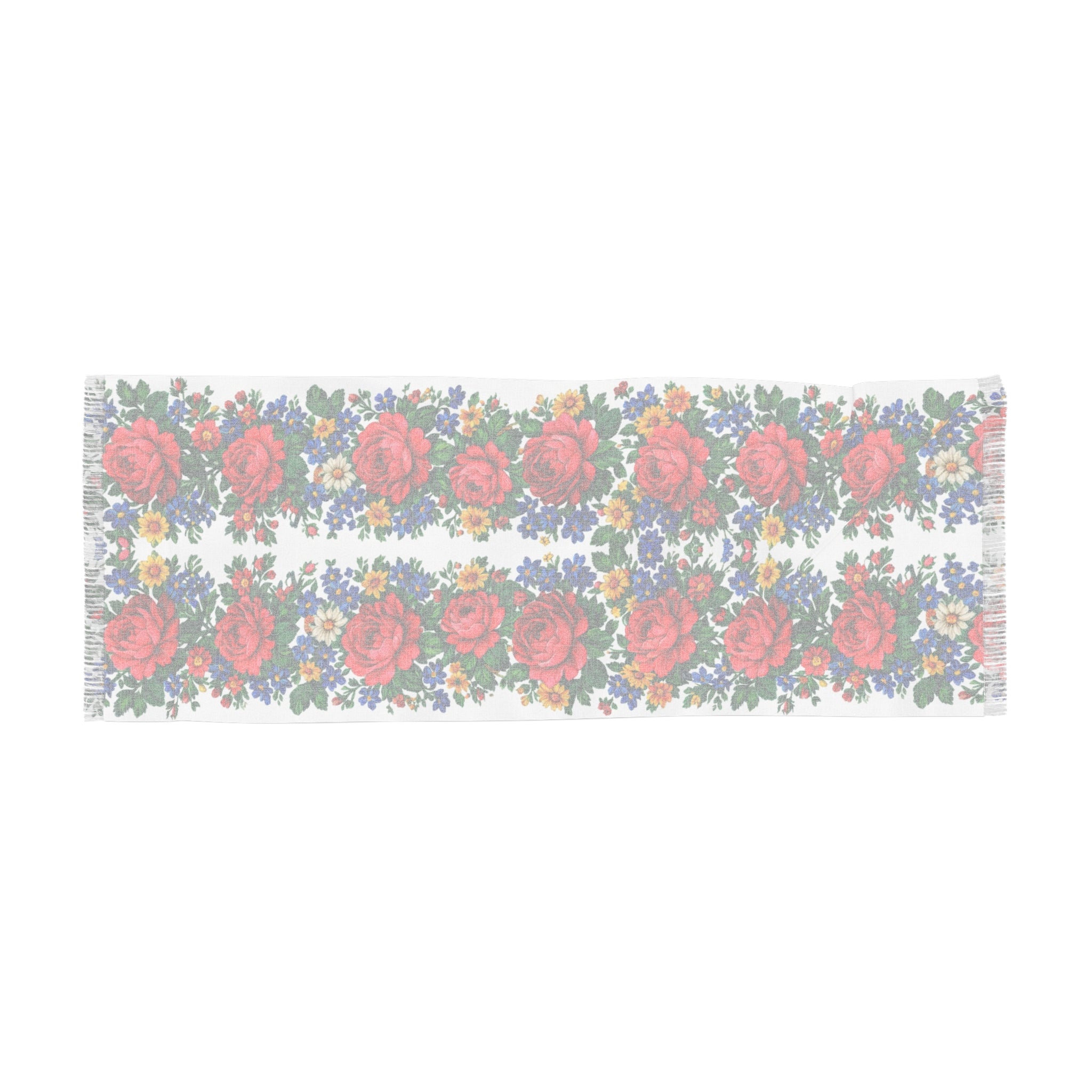Floral Rose & Wildflower Scarf – Lightweight Boho Wrap for Women | BLUESKYDEZIGN