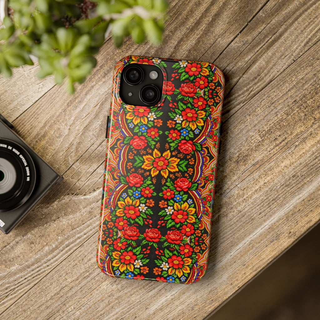 BLUESKYDEZIGN | Mother's Bloom Phone Case | Ukrainian Folk Art Floral iPhone Cover | Slavic Heritage Gift for Her