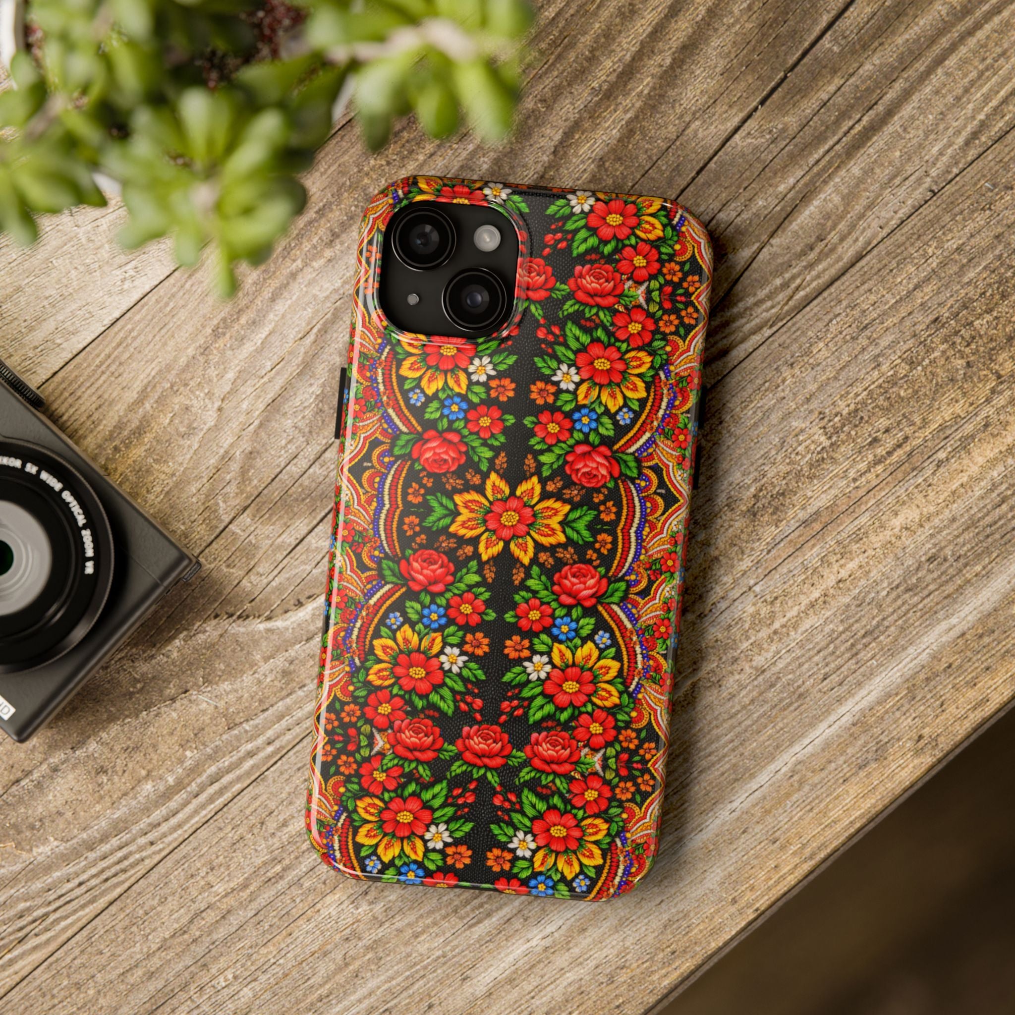 BLUESKYDEZIGN | Mother's Bloom Phone Case | Ukrainian Folk Art Floral iPhone Cover | Slavic Heritage Gift for Her