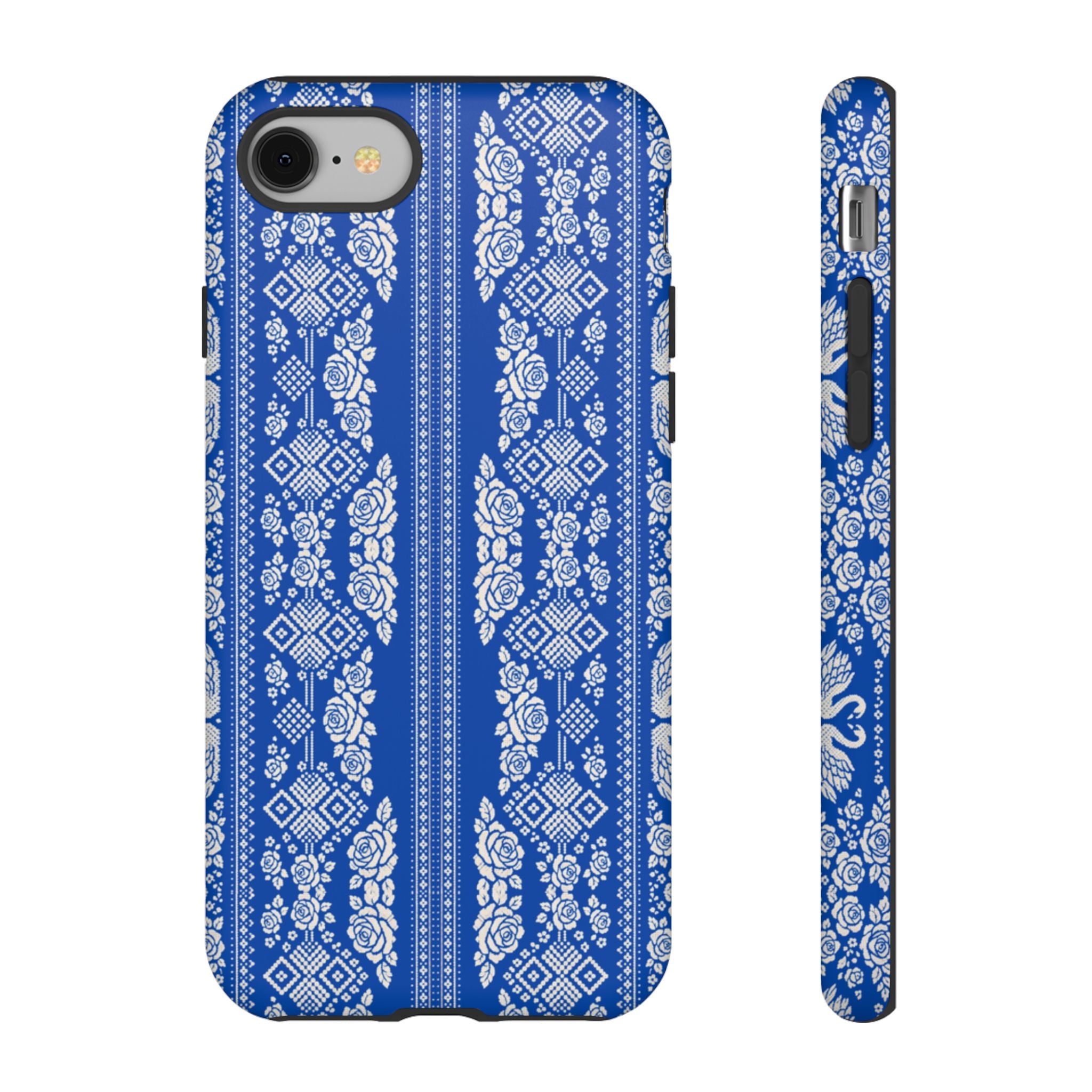Wedding Swans Phone Case Blue  White Elegant Protective Cover, Tough Cases, Protective Folk Art Cover for iPhone  Samsung