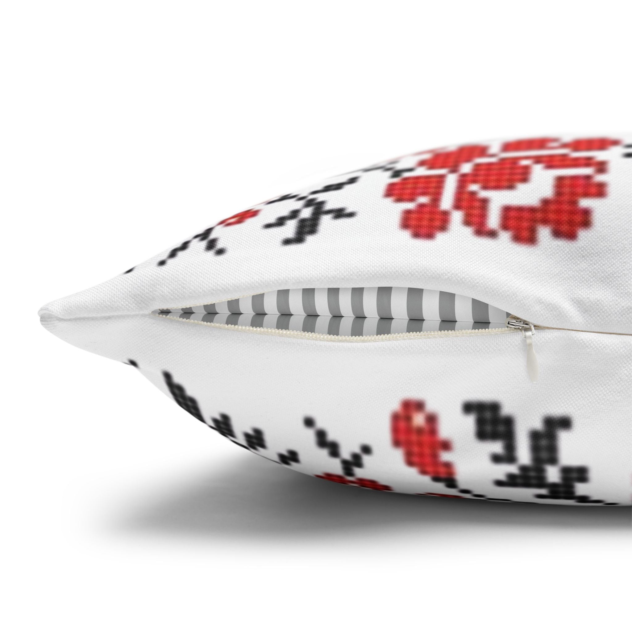 BLUESKYDEZIGN Ukrainian Red Black Folk Art Pillow Cover - Heritage Decor