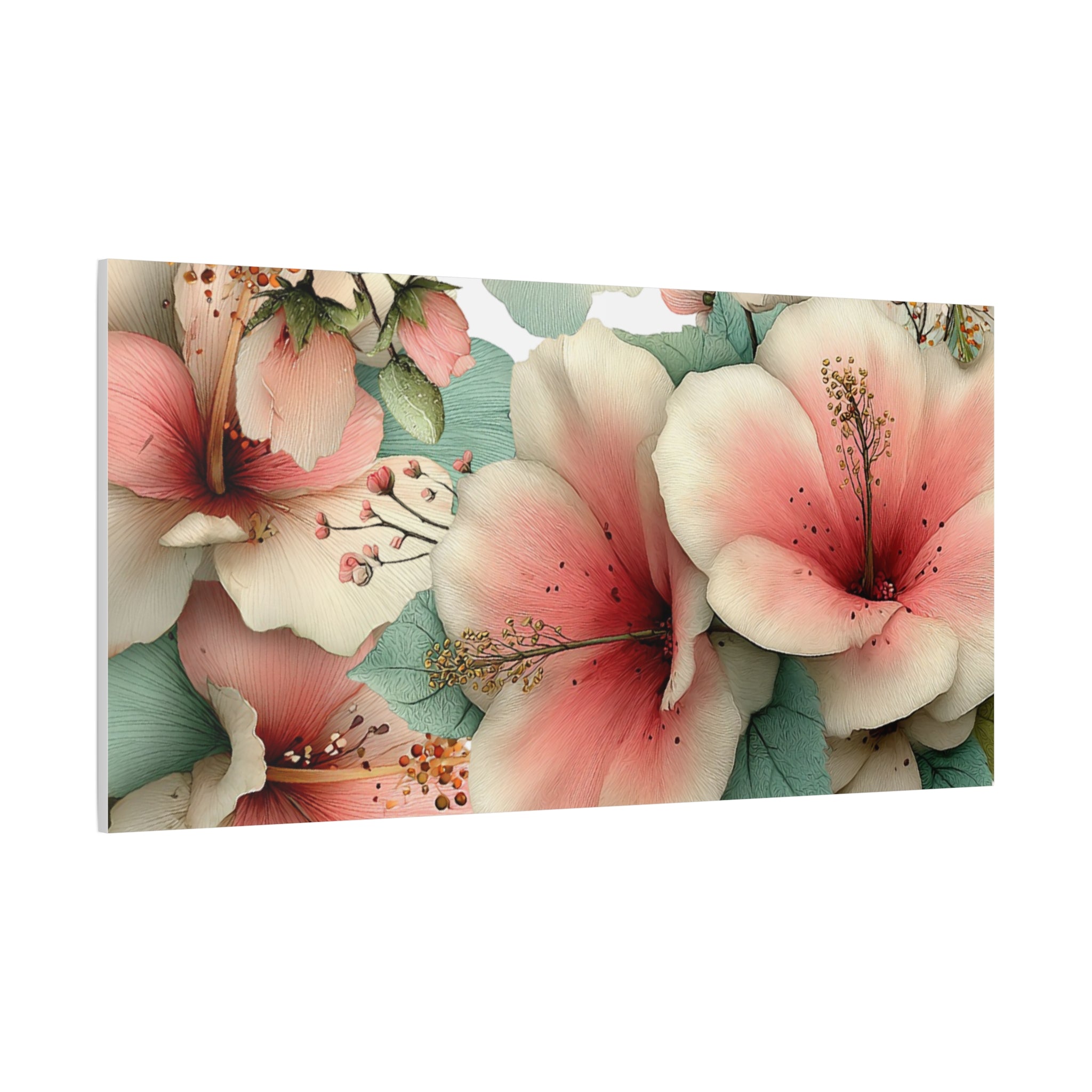 Pastel Floral Matte Canvas Wall Art, Soft Botanical Print, Modern Home Decor, Watercolor Flower Artwork, Stretched 1.25" Canvas