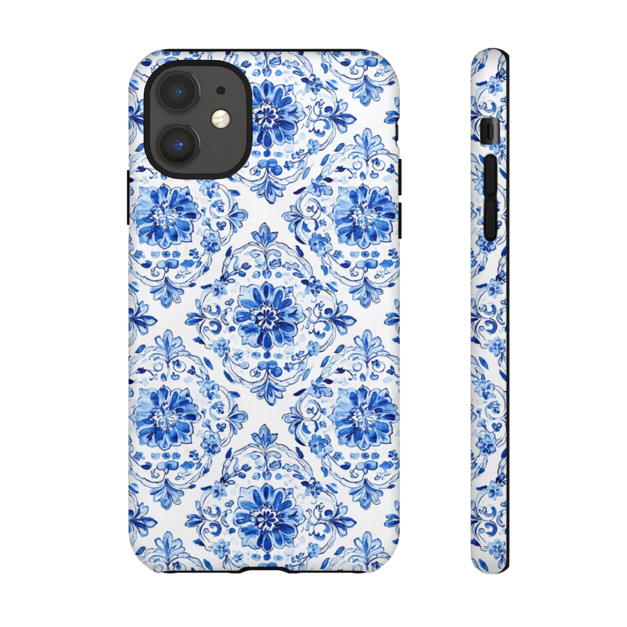 Blue Floral Tile Phone Case | Tough Case