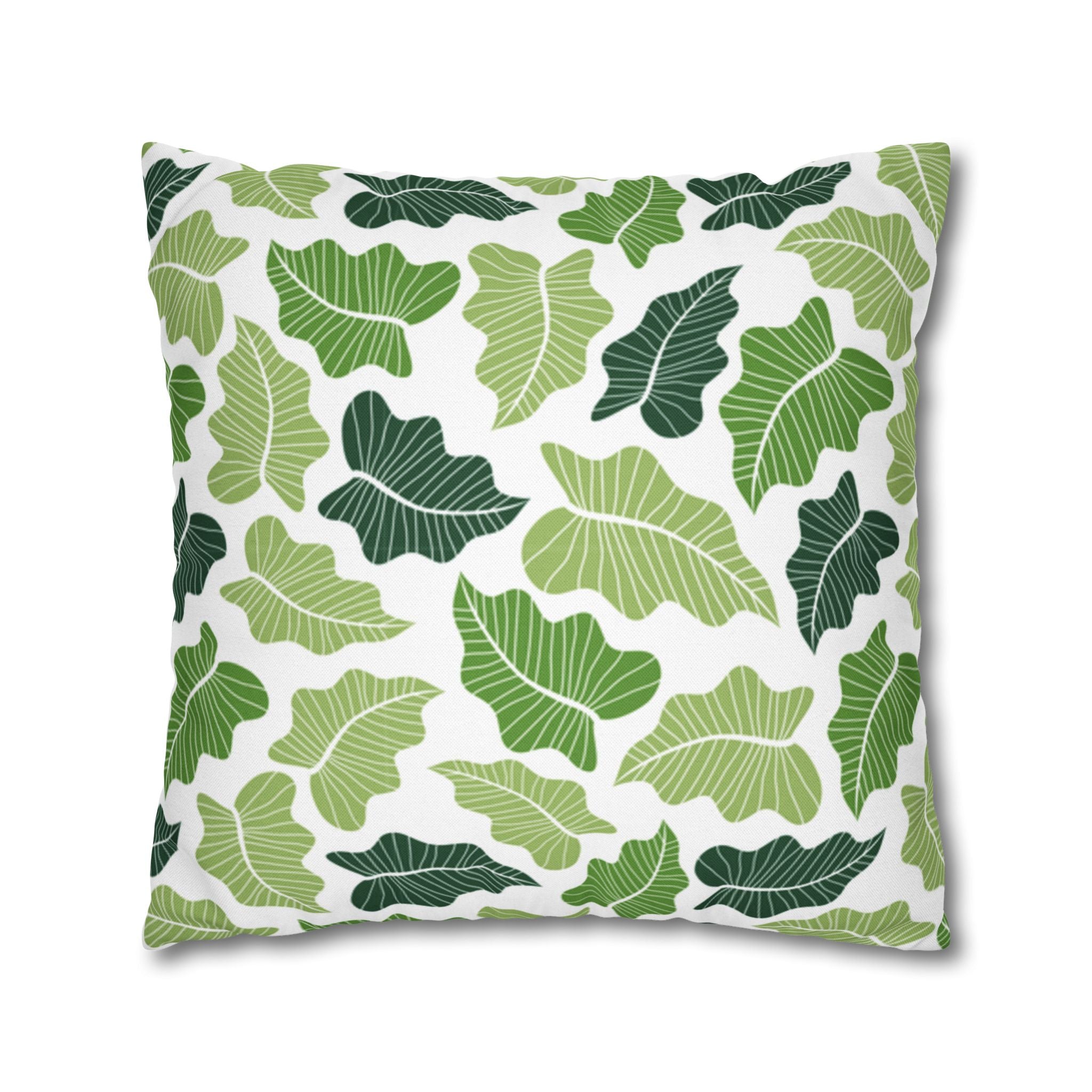 Green Leaf Pattern Pillowcase 1piece, Pillow Cover, gift for parents, Square Pillow Case, bedroom, gift for housewarming, cottage