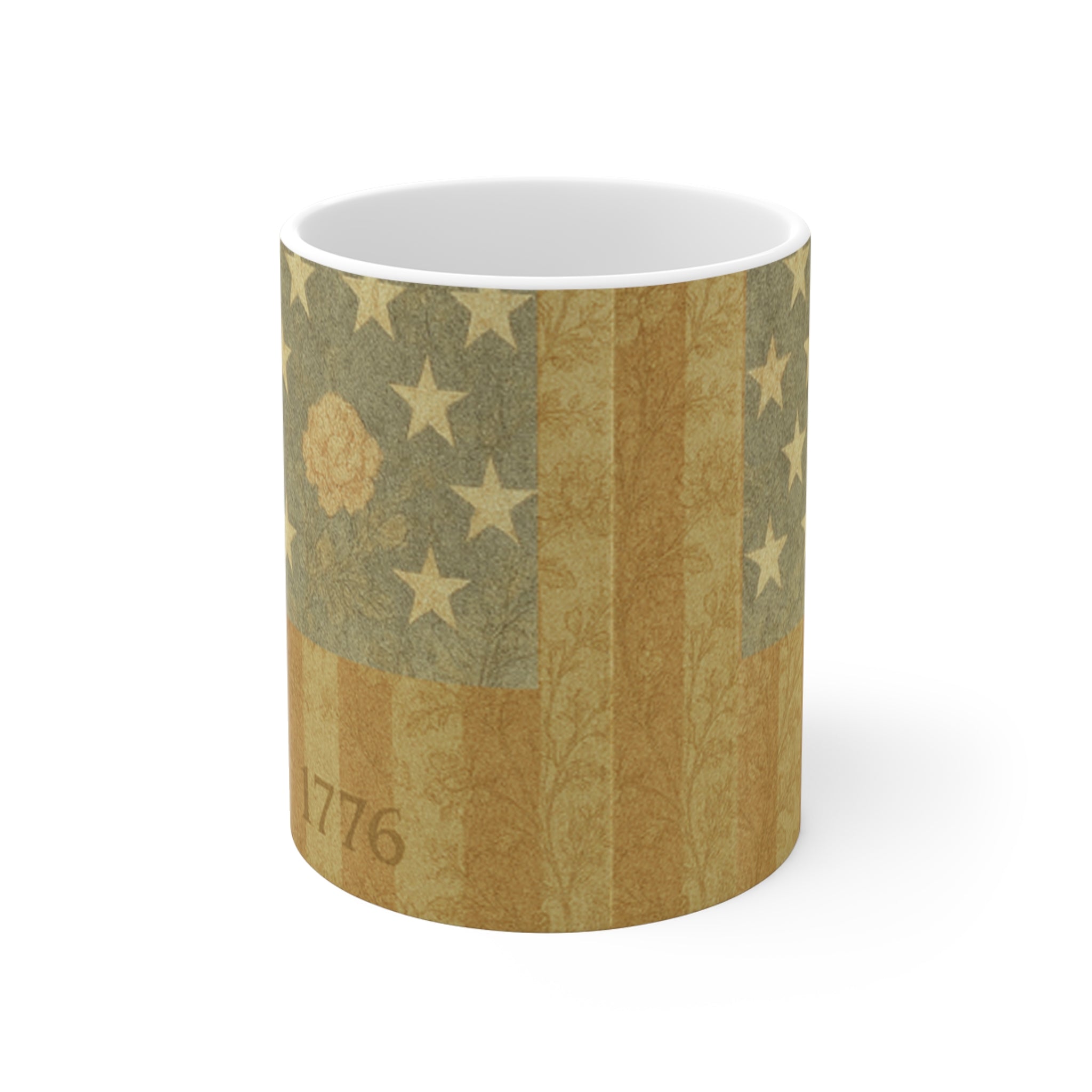 HERITAGE 1776 | 4th of July Vintage American Flag Mug, USA 250th Anniversary Patriotic Coffee Cup, Rustic Farmhouse 1776 Gift | BLUESKYDEZIGN