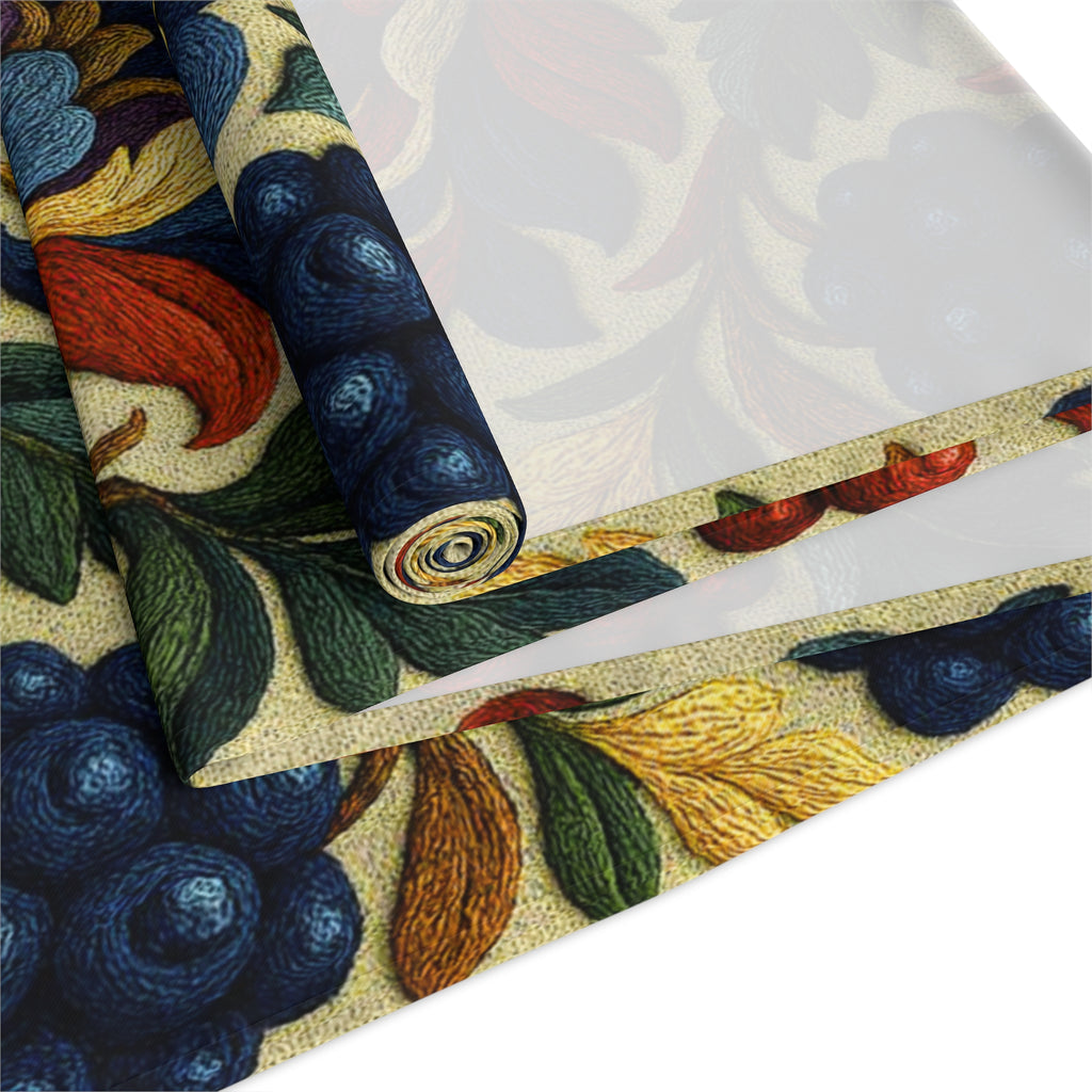 BLUESKYDEZIGN | Petrykivka Bloom Table Runner | Ukrainian Folk Art Floral Dining Decor | Victorian Cottagecore | Cotton or Polyester
