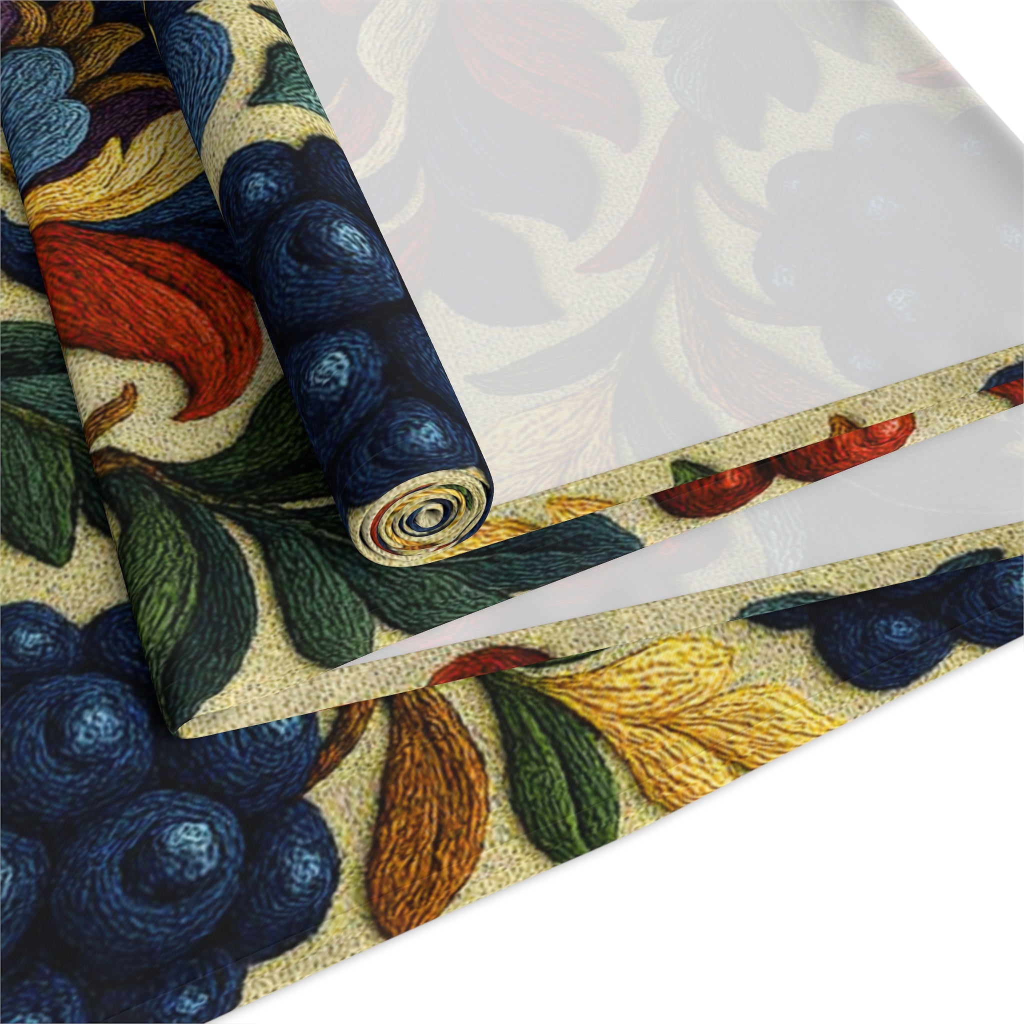 BLUESKYDEZIGN | Petrykivka Bloom Table Runner | Ukrainian Folk Art Floral Dining Decor | Victorian Cottagecore | Cotton or Polyester