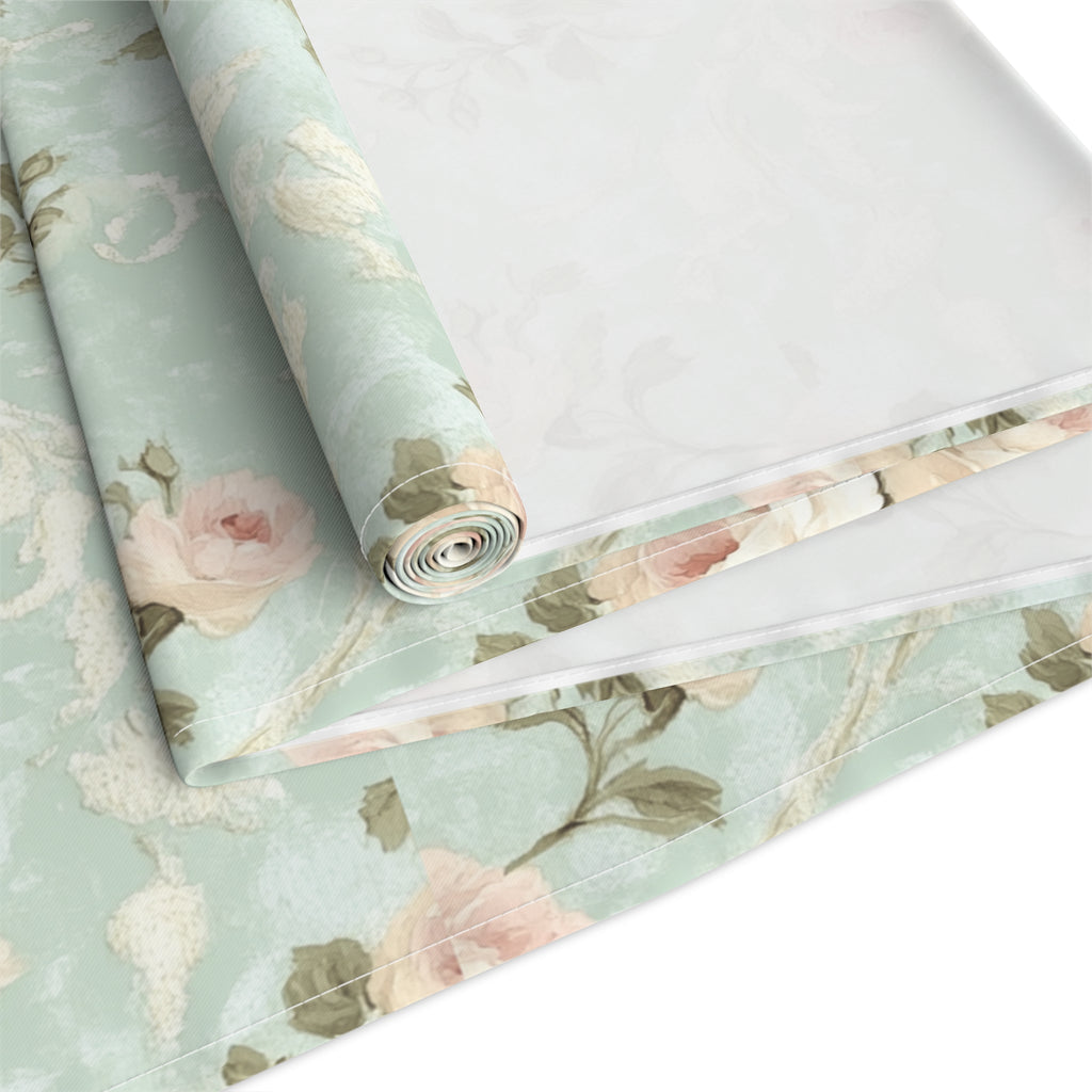 Vintage Pink Rose Pattern Table Runner | Floral Table Runner