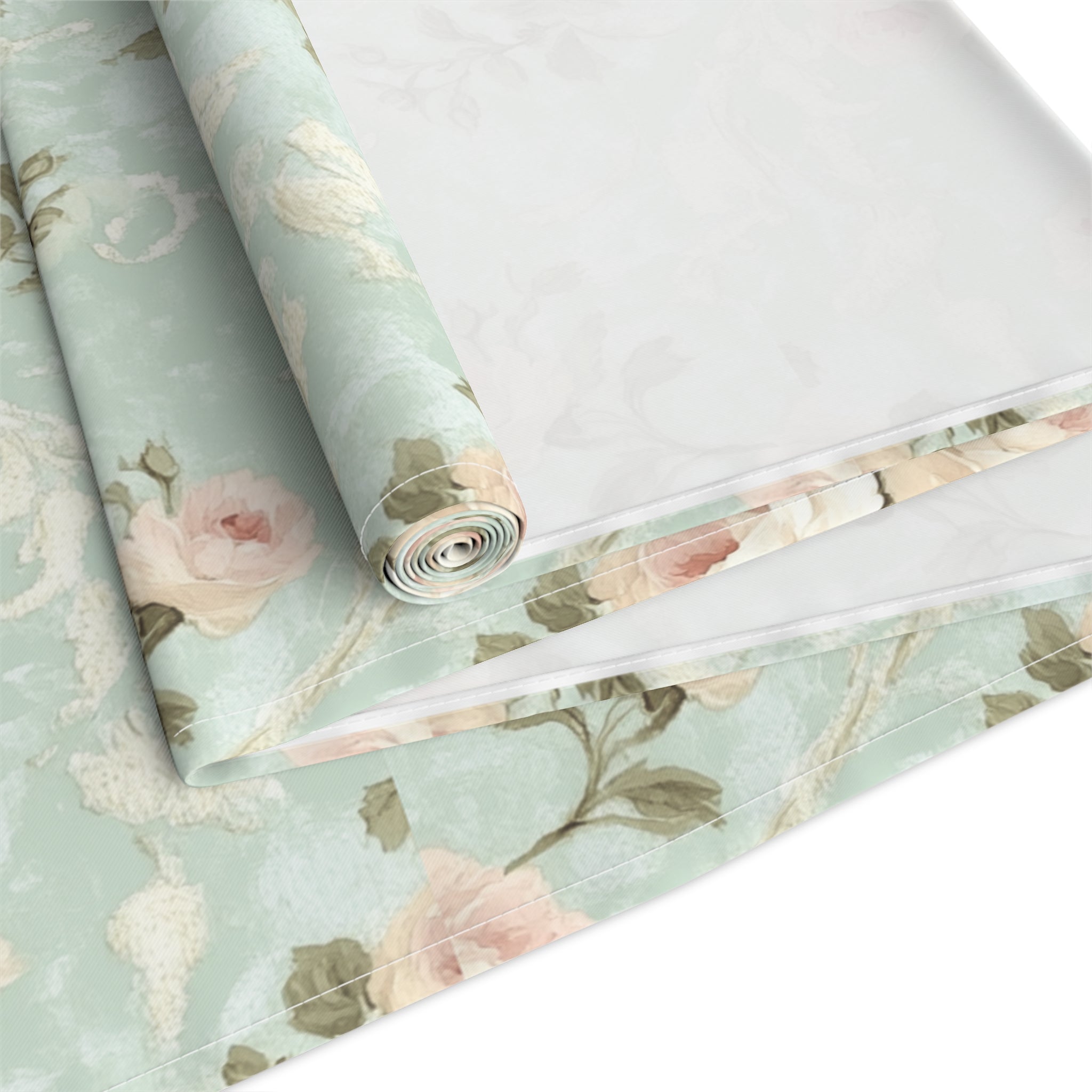 Vintage Pink Rose Pattern Table Runner | Floral Table Runner
