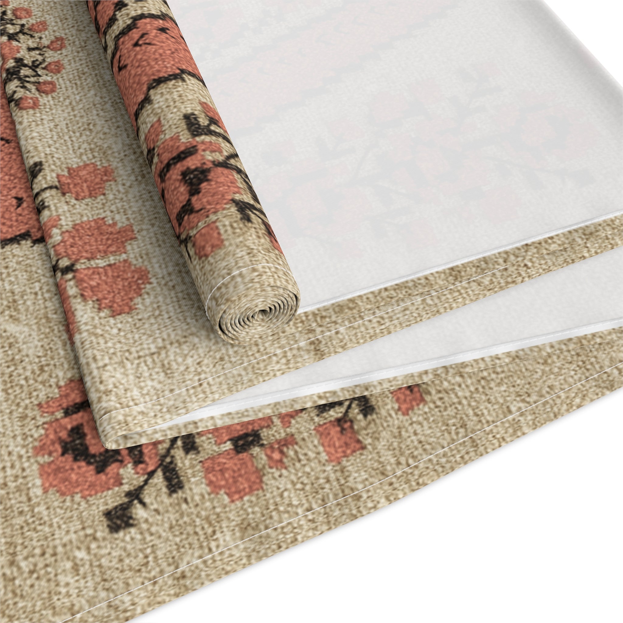 Berehynia Table Runner, Ukrainian Protective Symbol, Red Black Folk Pattern, Cultural Dining Decor for Home