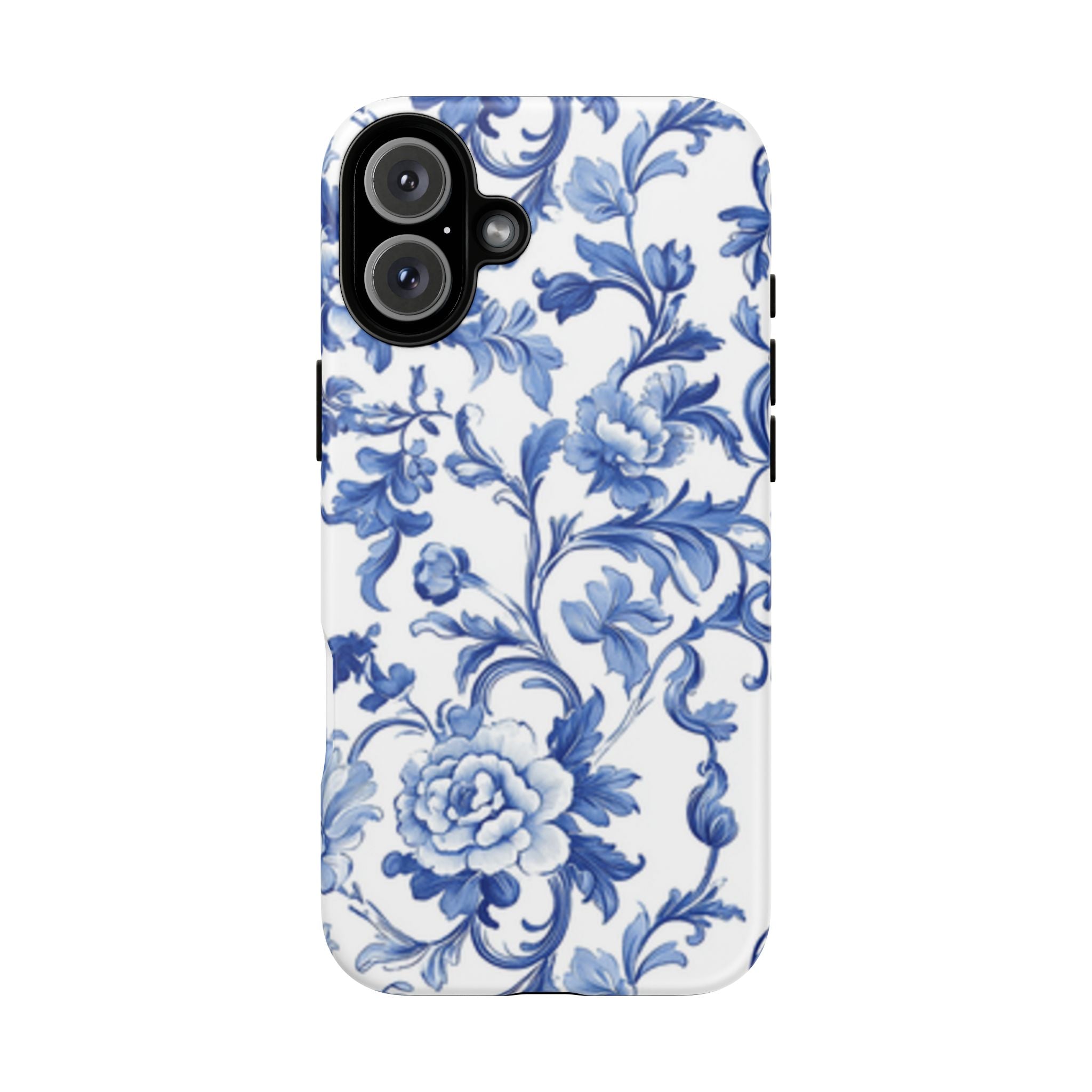 Blue Vintage Toile-inspired romantic Floral Phone Case, Tough Case, spring gift