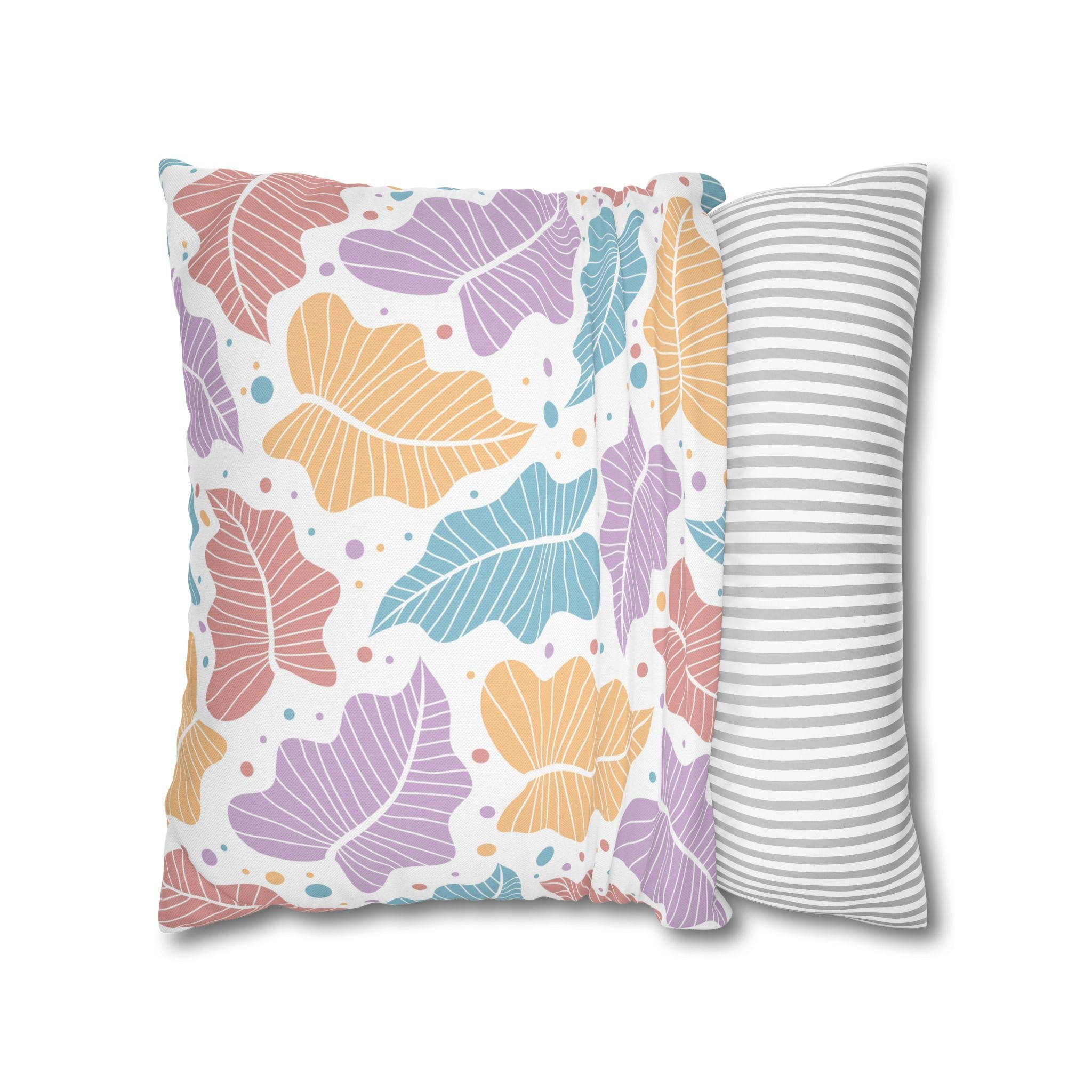 Pastel Leaf Pillow Cover