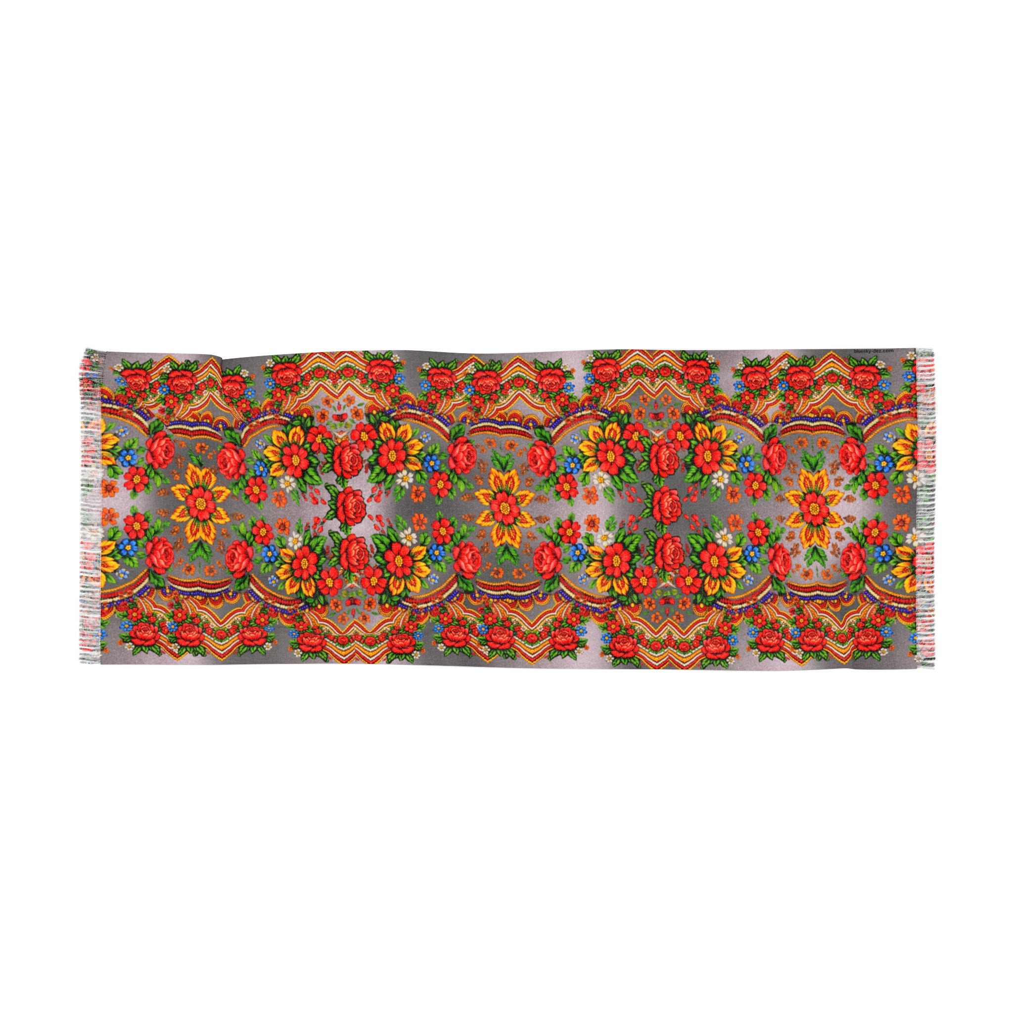 Bohemian Floral Scarf – Mother's Bloom | Colorful Vintage Wrap for Women | BLUESKYDEZIGN