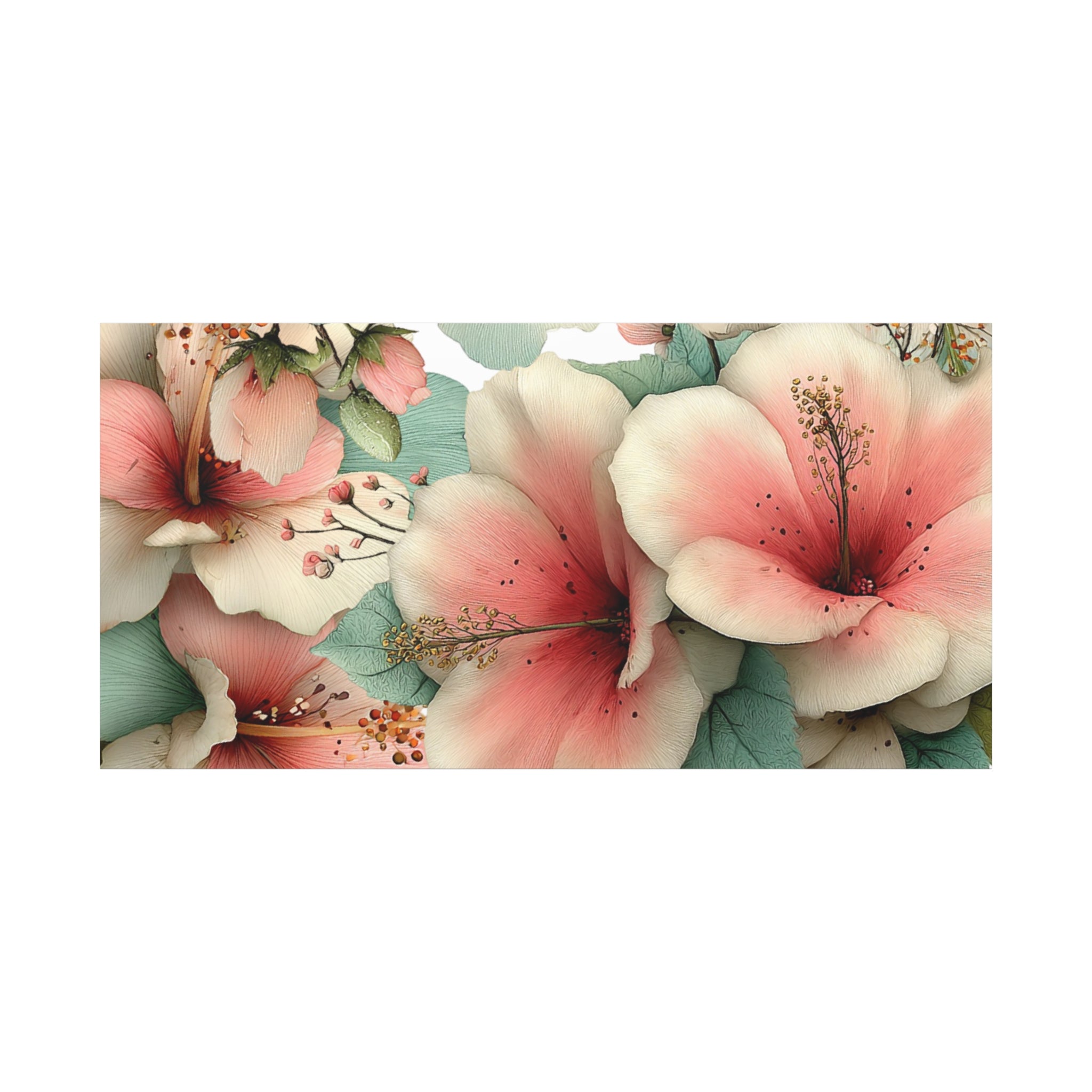 Pastel Floral Matte Canvas Wall Art, Soft Botanical Print, Modern Home Decor, Watercolor Flower Artwork, Stretched 1.25" Canvas