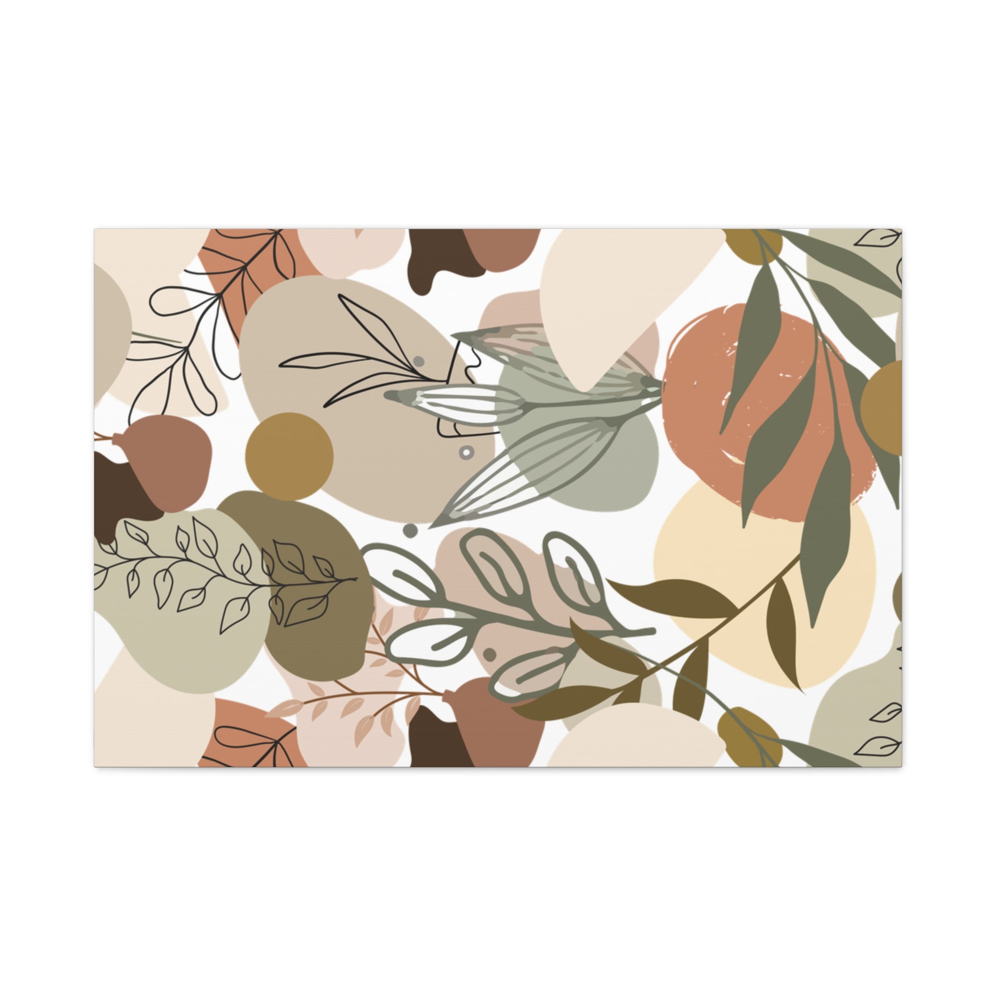 Abstract Modern Botanical Wall Art, Minimalist Line Art Canvas, Neutral Aesthetic Home Decor Print for Living Room or Bedroom, Matte Print, Stretched 1.25" Ready to Hang