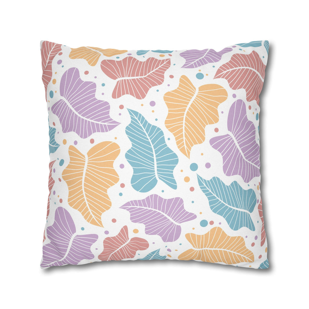 Pastel Leaf Pillow Cover