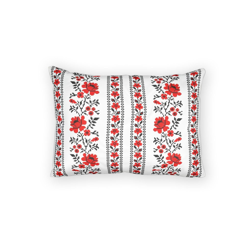 Ukrainian Traditional Red-Black Folk Pattern Cotton Pillowcase, Living Room Decor, bedroom, housewarming, cottagecore, Size 26x20in, 36x20in