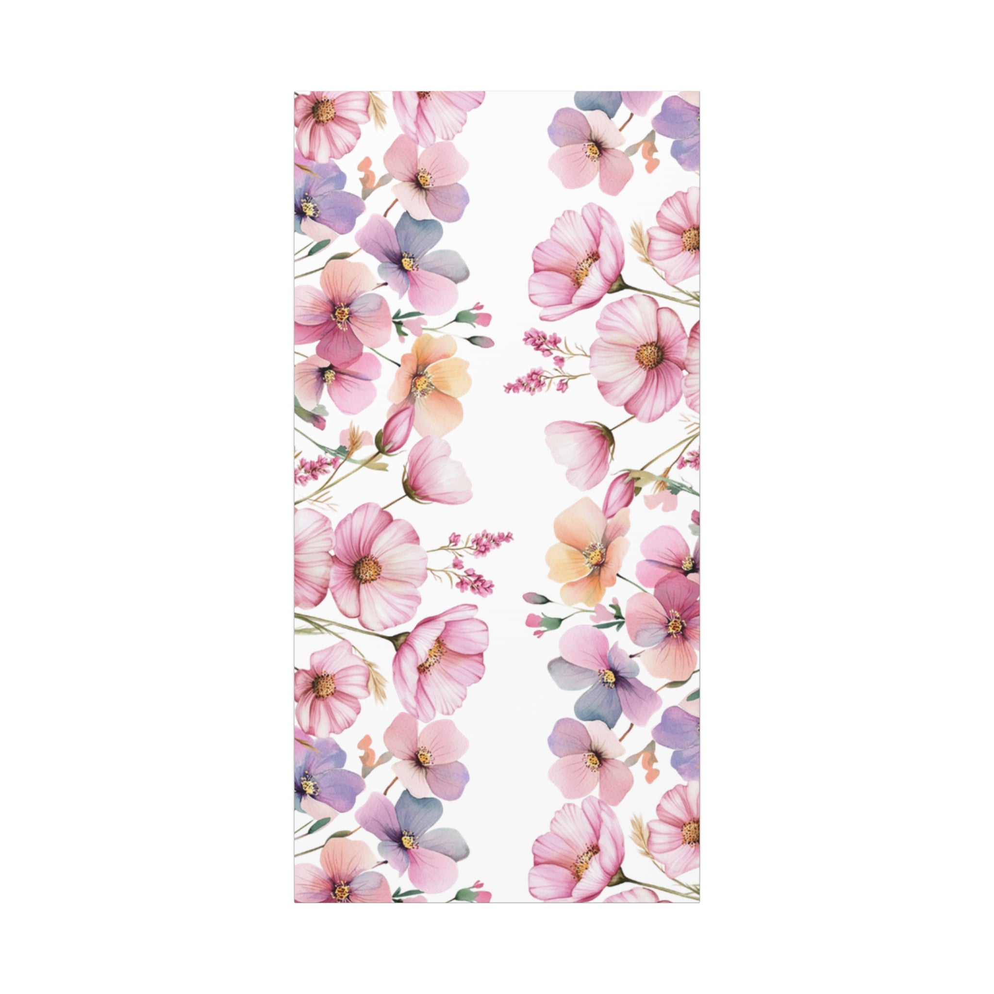 Pastel Floral Matte Canvas Wall Art, Soft Botanical Print, Modern Home Decor, Watercolor Flower Artwork, Stretched 1.25" Canvas