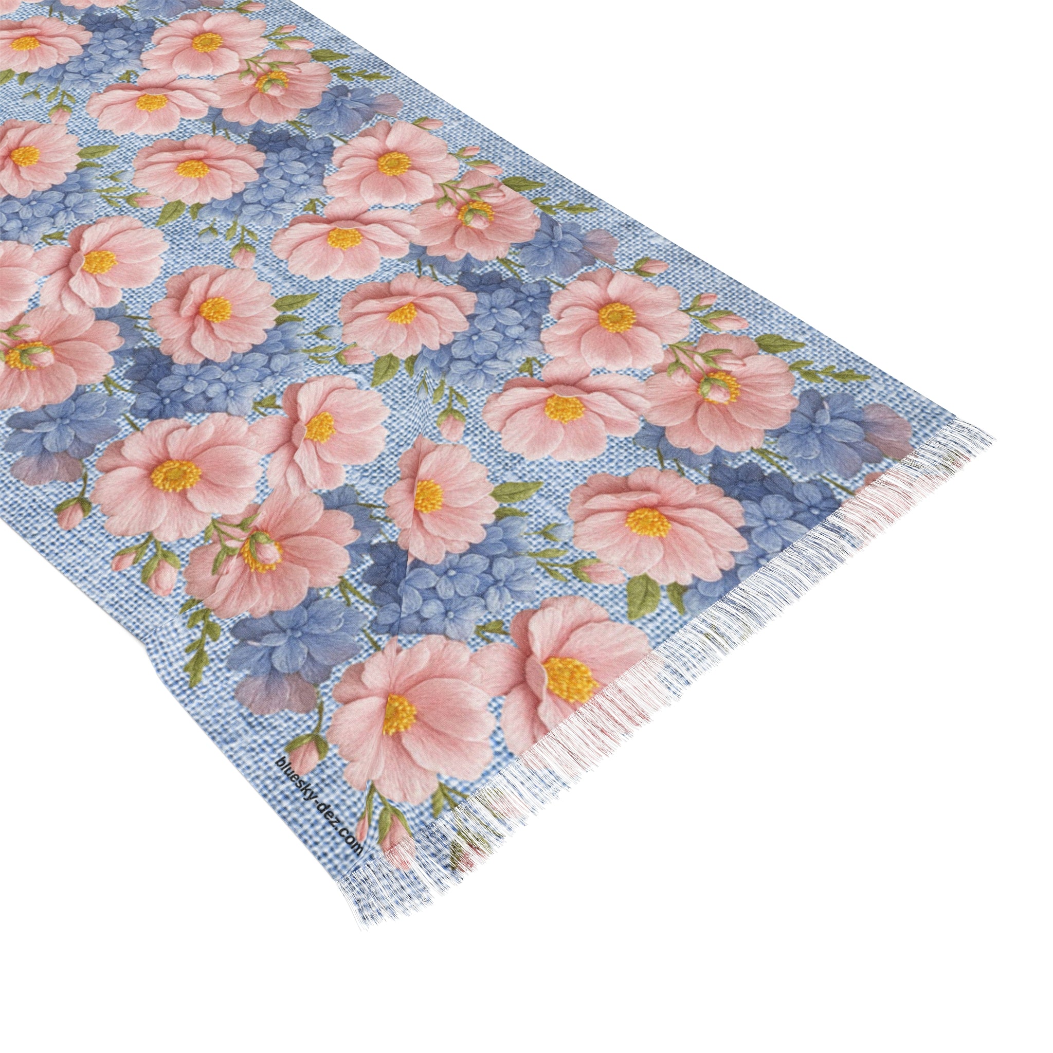 Pink Peony Floral Scarf | Soft Provence Watercolor Pastel Shawl