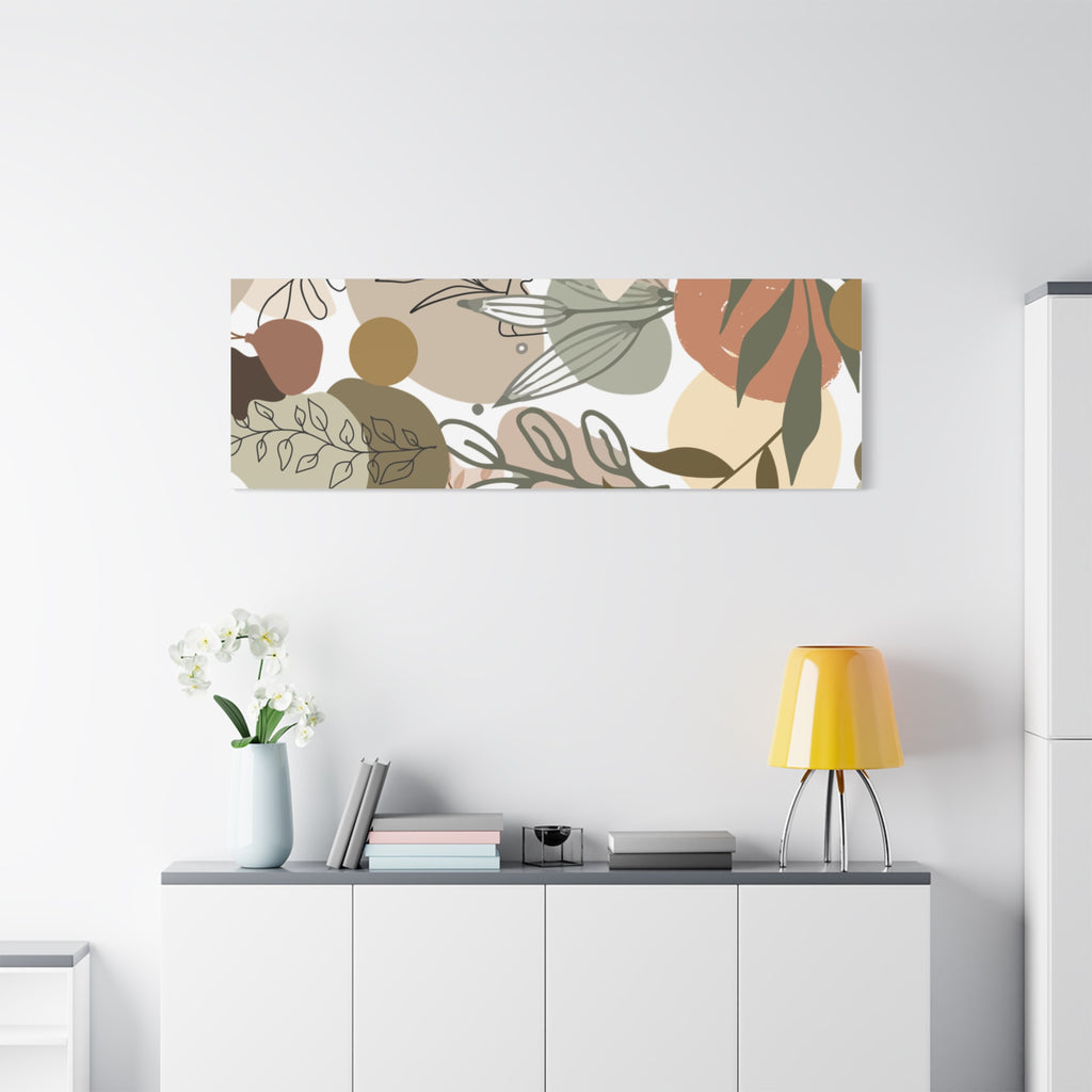 Abstract Modern Botanical Wall Art, Minimalist Line Art Canvas, Neutral Aesthetic Home Decor Print for Living Room or Bedroom, Matte Print, Stretched 1.25" Ready to Hang