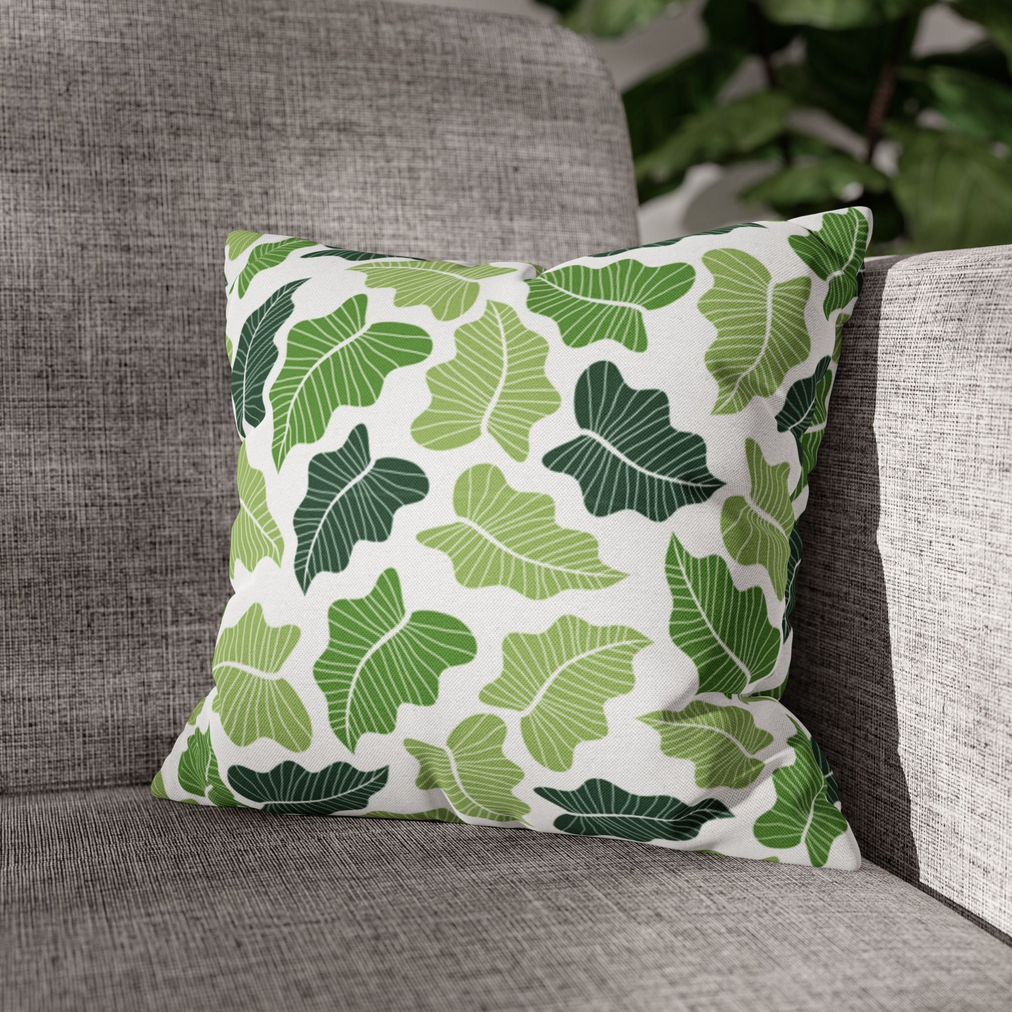 Green Leaf Pillow Cover