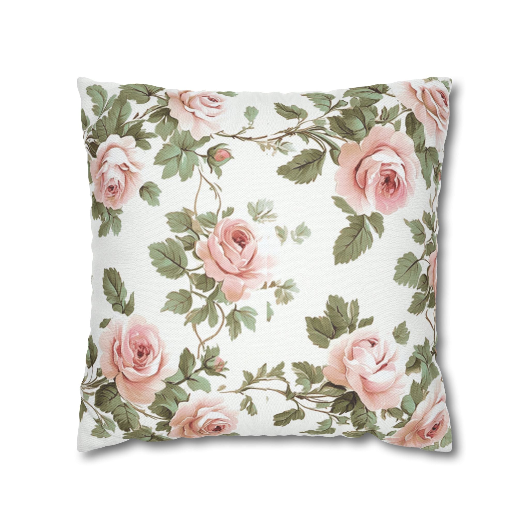 Vintage Floral Pattern Pillowcases , Square Decorative Pillowcase, Toile de Jouy seamless pattern