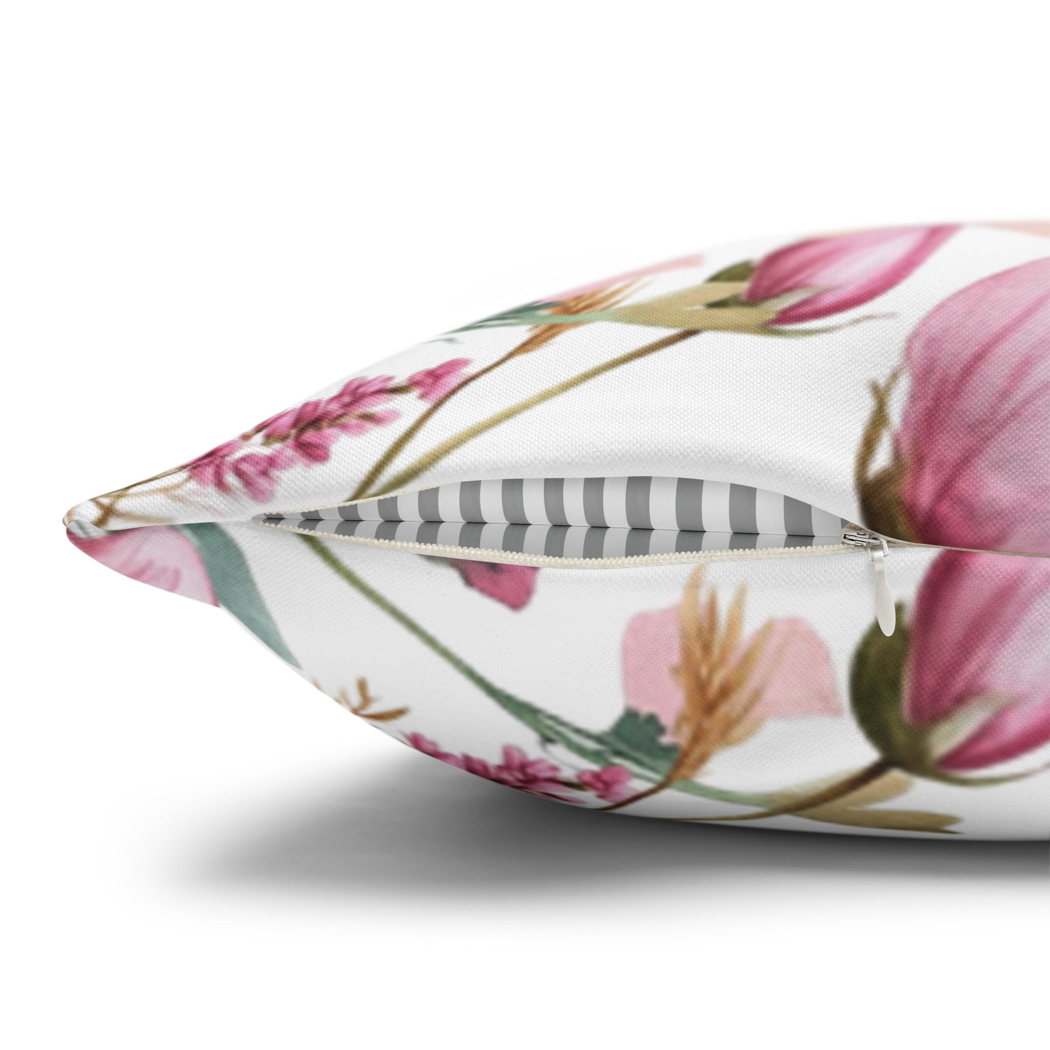 Spring Floral Pillowcase 1piece, Pink & Purple Blossom Design, Polyester Cushion Cover, Elegant Spring Home Decor